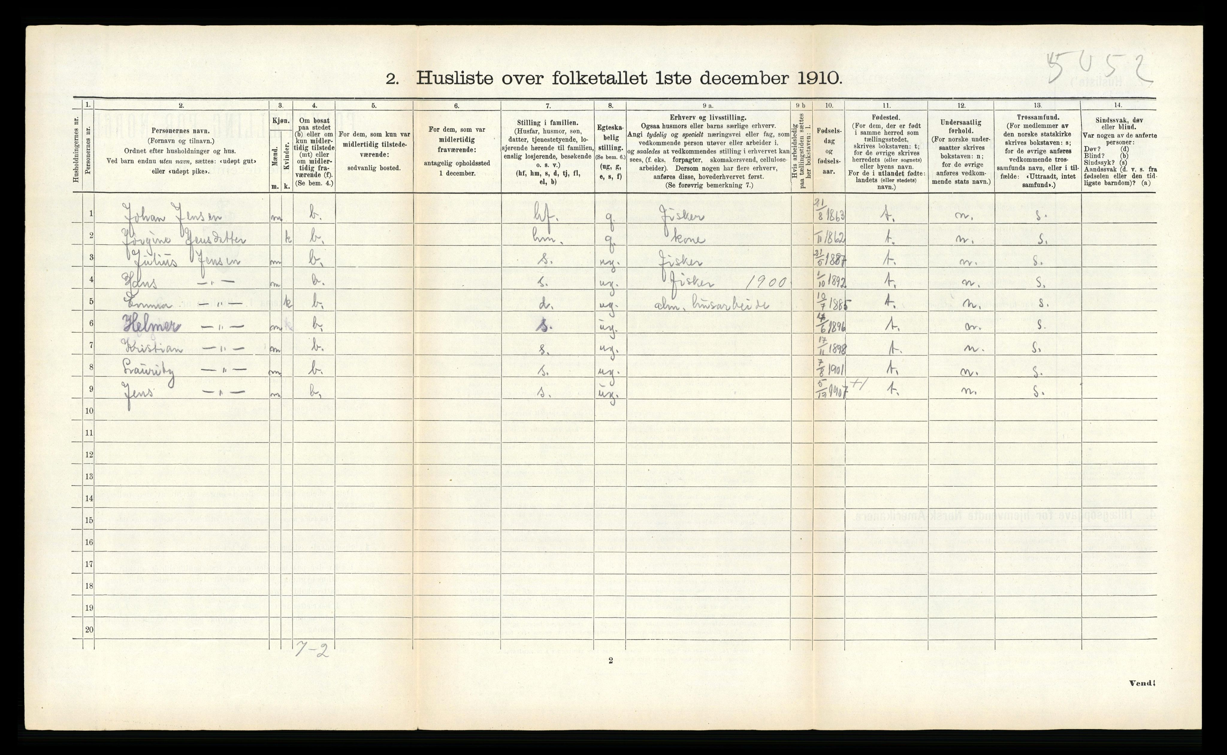 RA, 1910 census for Borge, 1910, p. 466