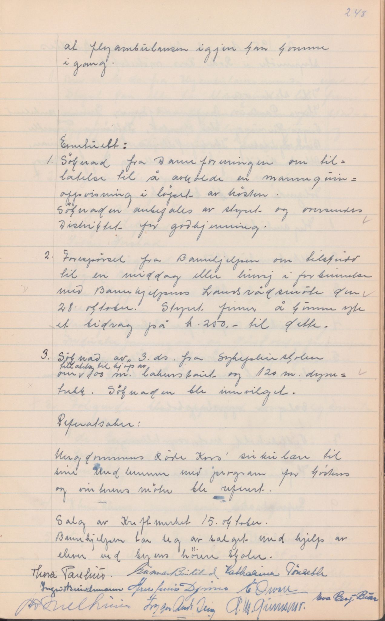 Trondheim Røde Kors, TRKO/PA-1204/A/Aa/L0003: Møtebok, 1942-1952, p. 251