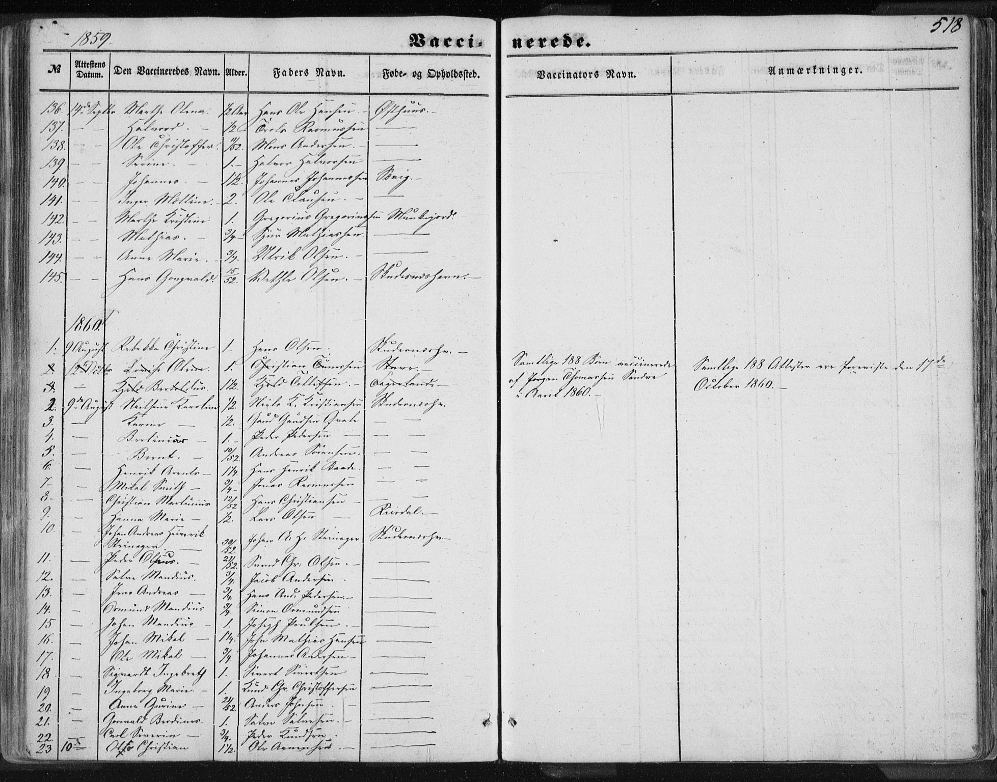 Skudenes sokneprestkontor, SAST/A -101849/H/Ha/Haa/L0005: Parish register (official) no. A 3.2, 1847-1863, p. 518