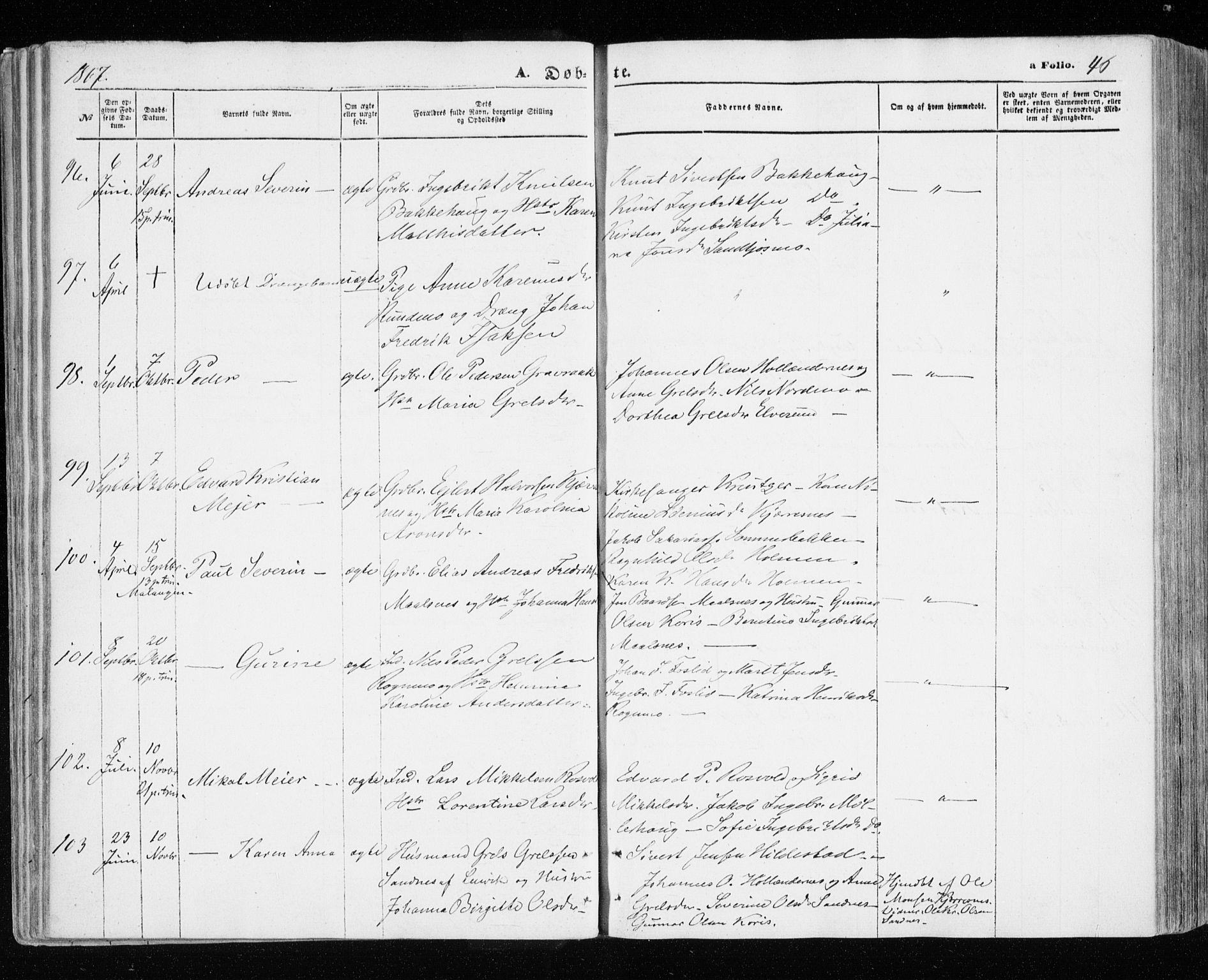 Målselv sokneprestembete, SATØ/S-1311/G/Ga/Gaa/L0004kirke: Parish register (official) no. 4, 1863-1872, p. 46