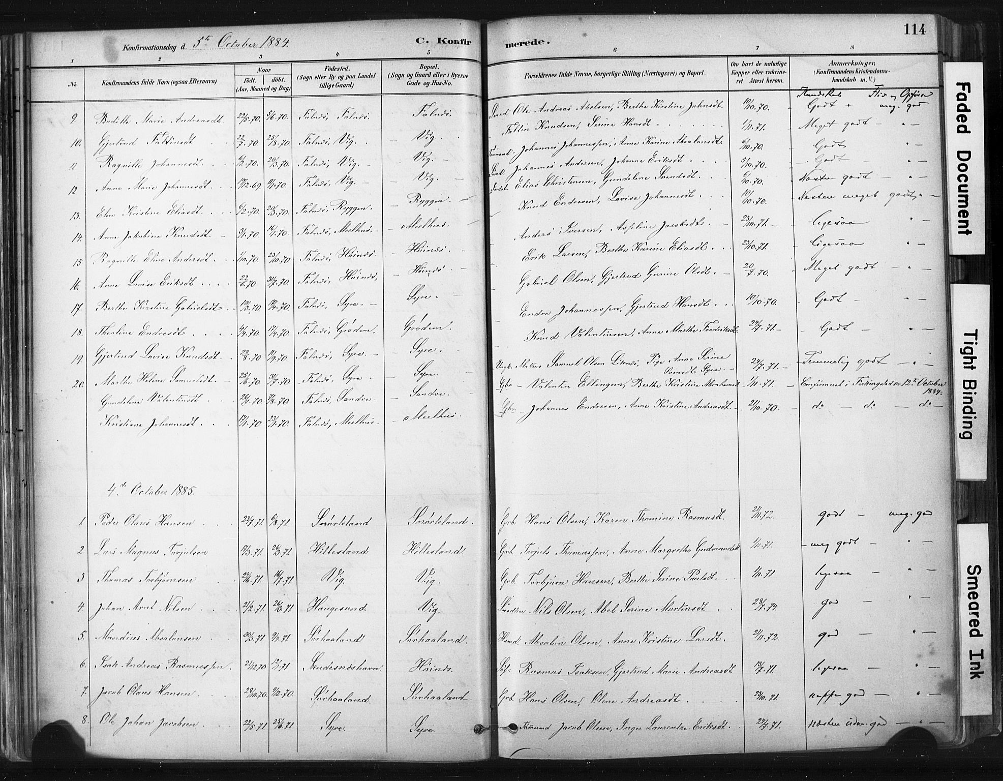 Skudenes sokneprestkontor, AV/SAST-A -101849/H/Ha/Haa/L0009: Parish register (official) no. A 6, 1882-1912, p. 114