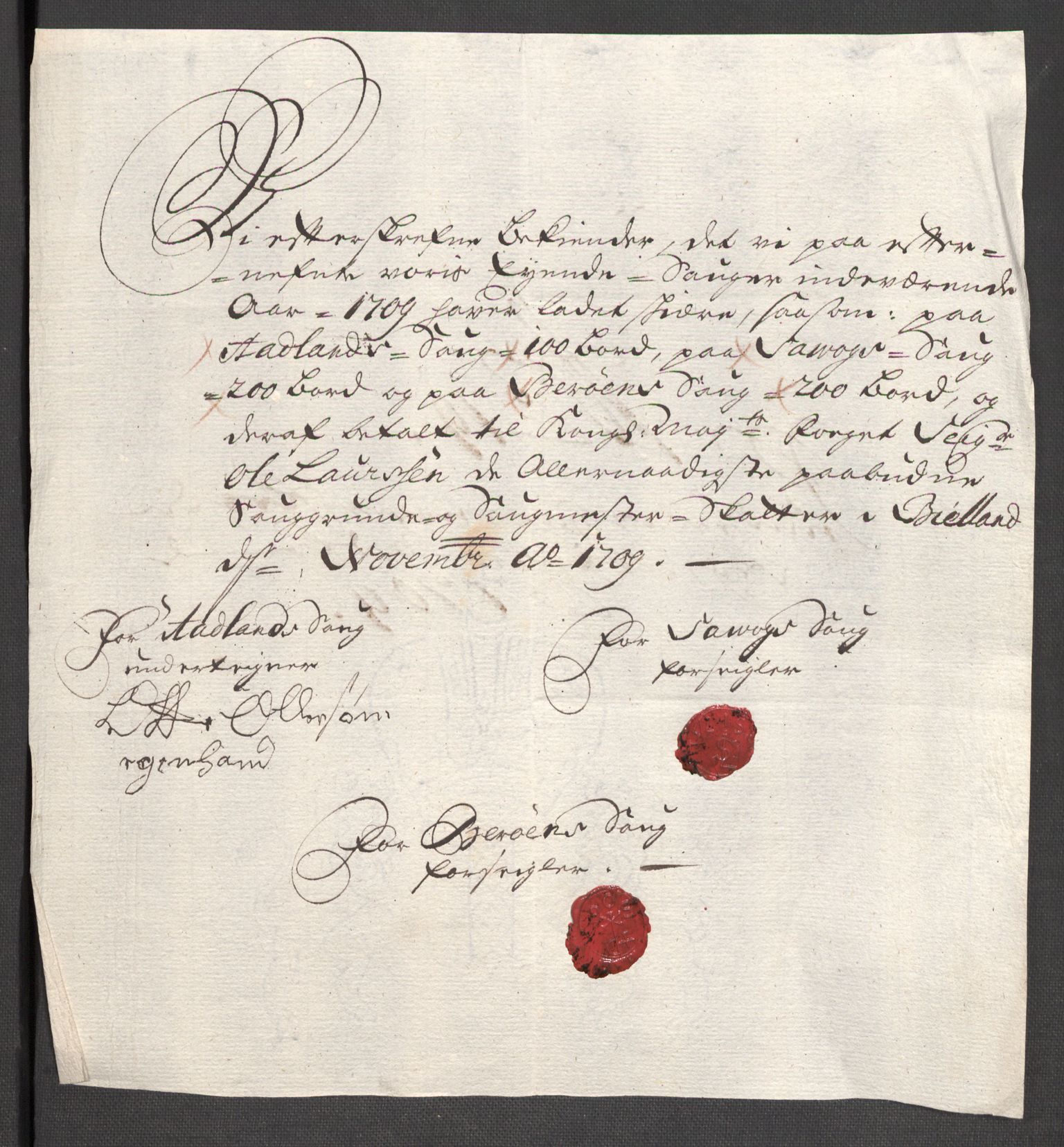 Rentekammeret inntil 1814, Reviderte regnskaper, Fogderegnskap, AV/RA-EA-4092/R48/L2986: Fogderegnskap Sunnhordland og Hardanger, 1709-1710, p. 153