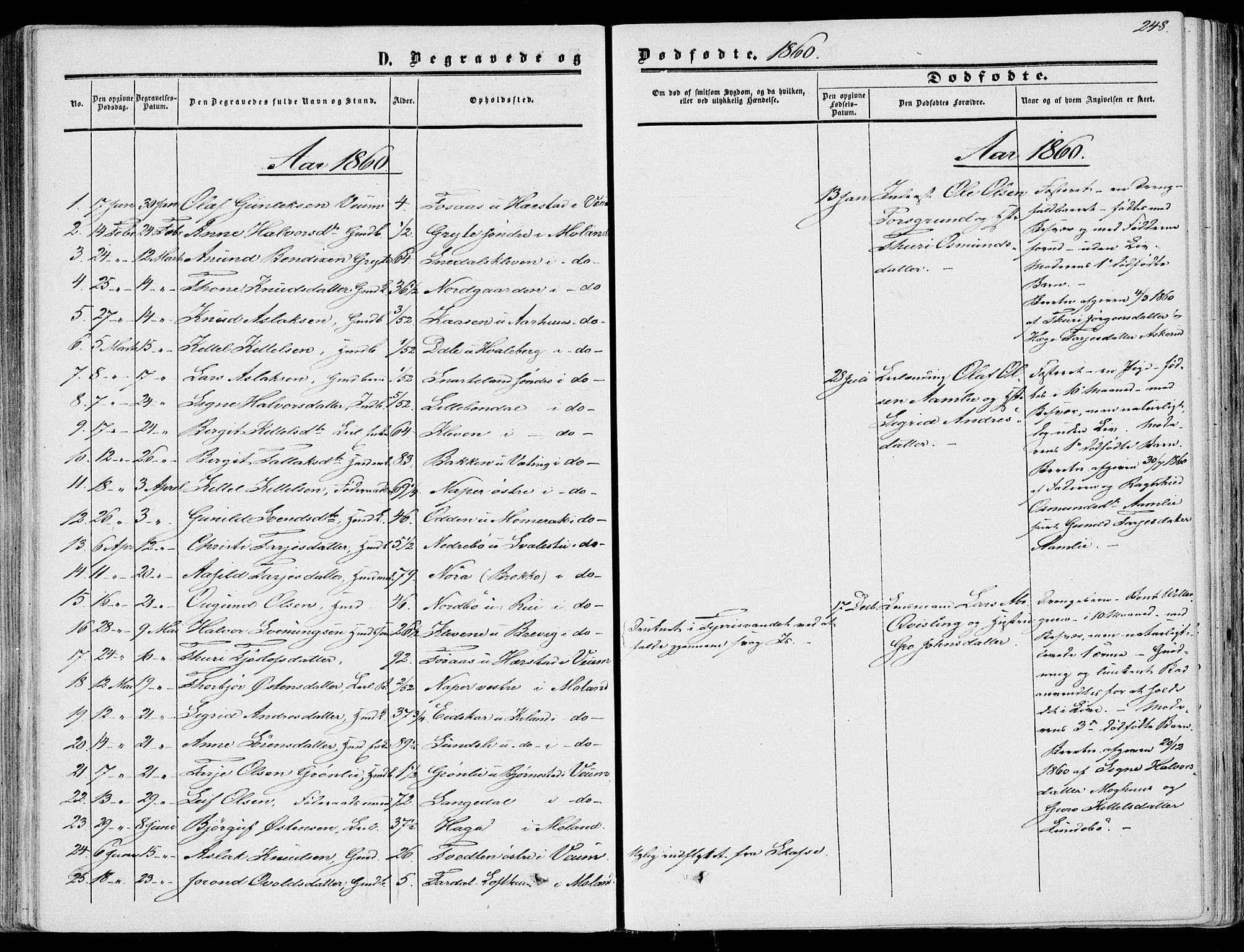 Fyresdal kirkebøker, SAKO/A-263/F/Fa/L0005: Parish register (official) no. I 5, 1855-1871, p. 248