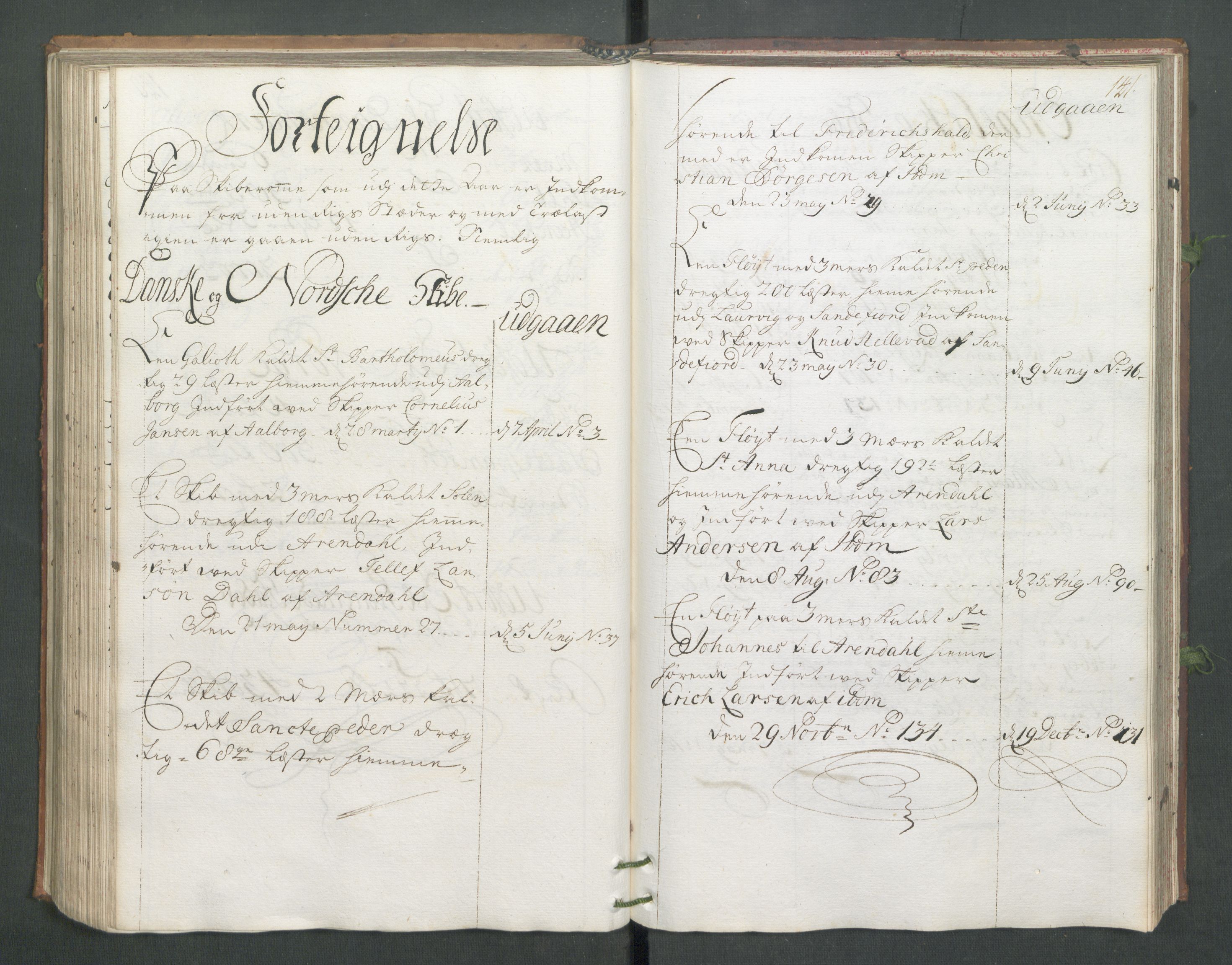 Generaltollkammeret, tollregnskaper, RA/EA-5490/R02/L0006/0001: Tollregnskaper Fredrikstad / Hovedtollbok, 1731, p. 141