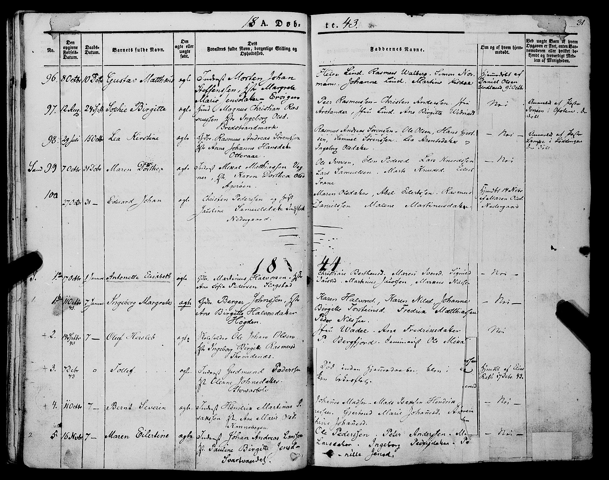 Trondenes sokneprestkontor, SATØ/S-1319/H/Ha/L0009kirke: Parish register (official) no. 9, 1841-1852, p. 31