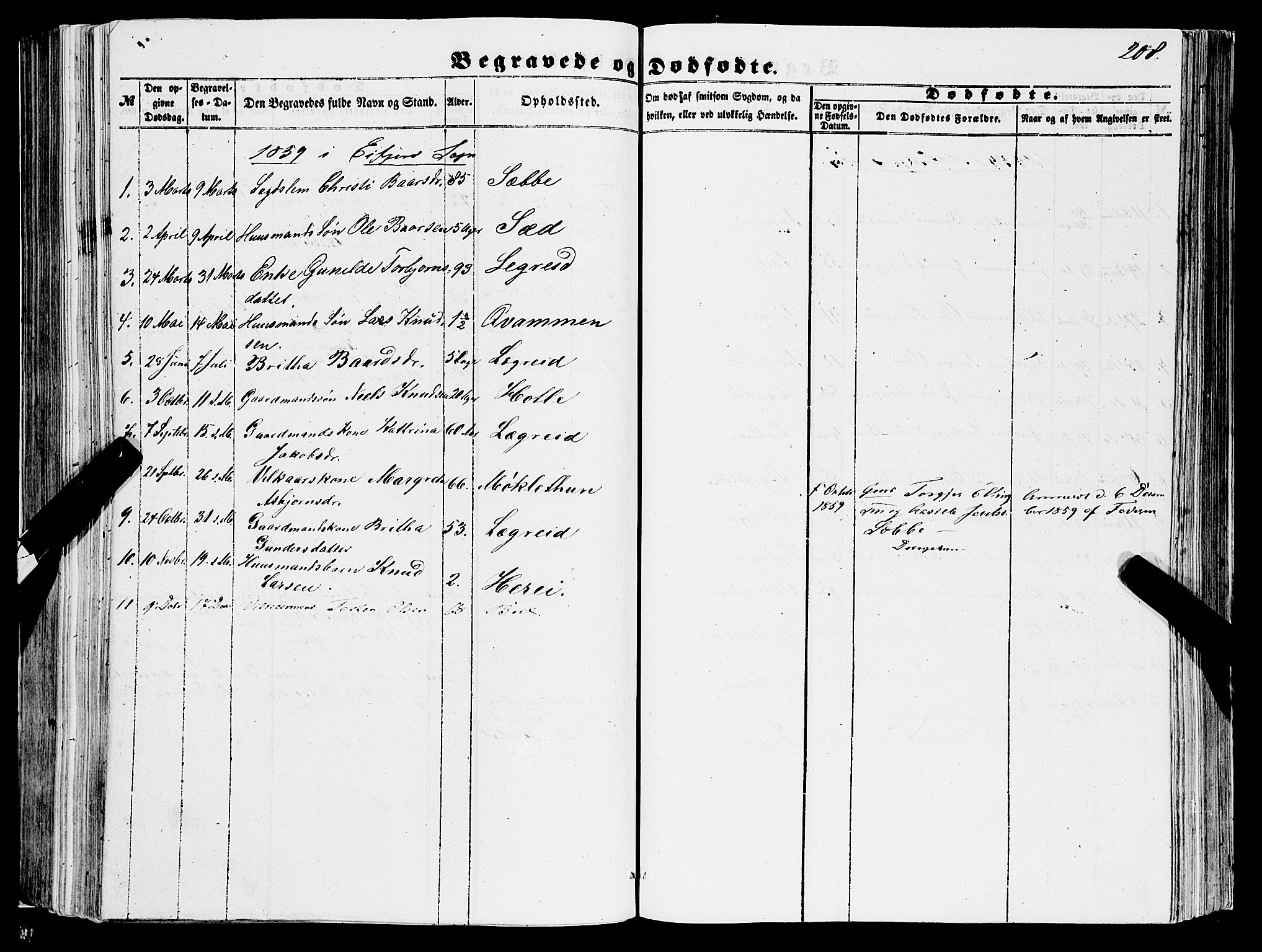 Ulvik sokneprestembete, SAB/A-78801/H/Haa: Parish register (official) no. A 13, 1853-1863, p. 208
