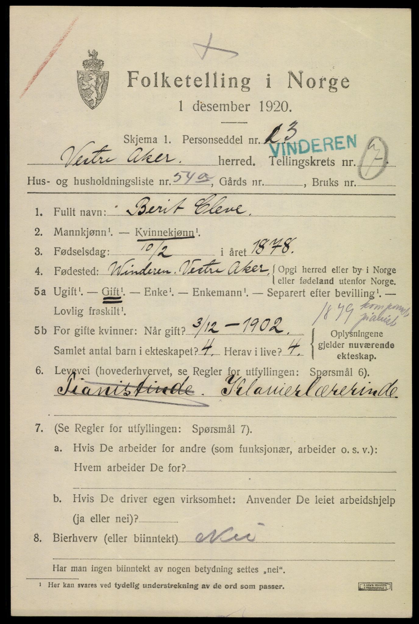 SAO, 1920 census for Aker, 1920, p. 45936