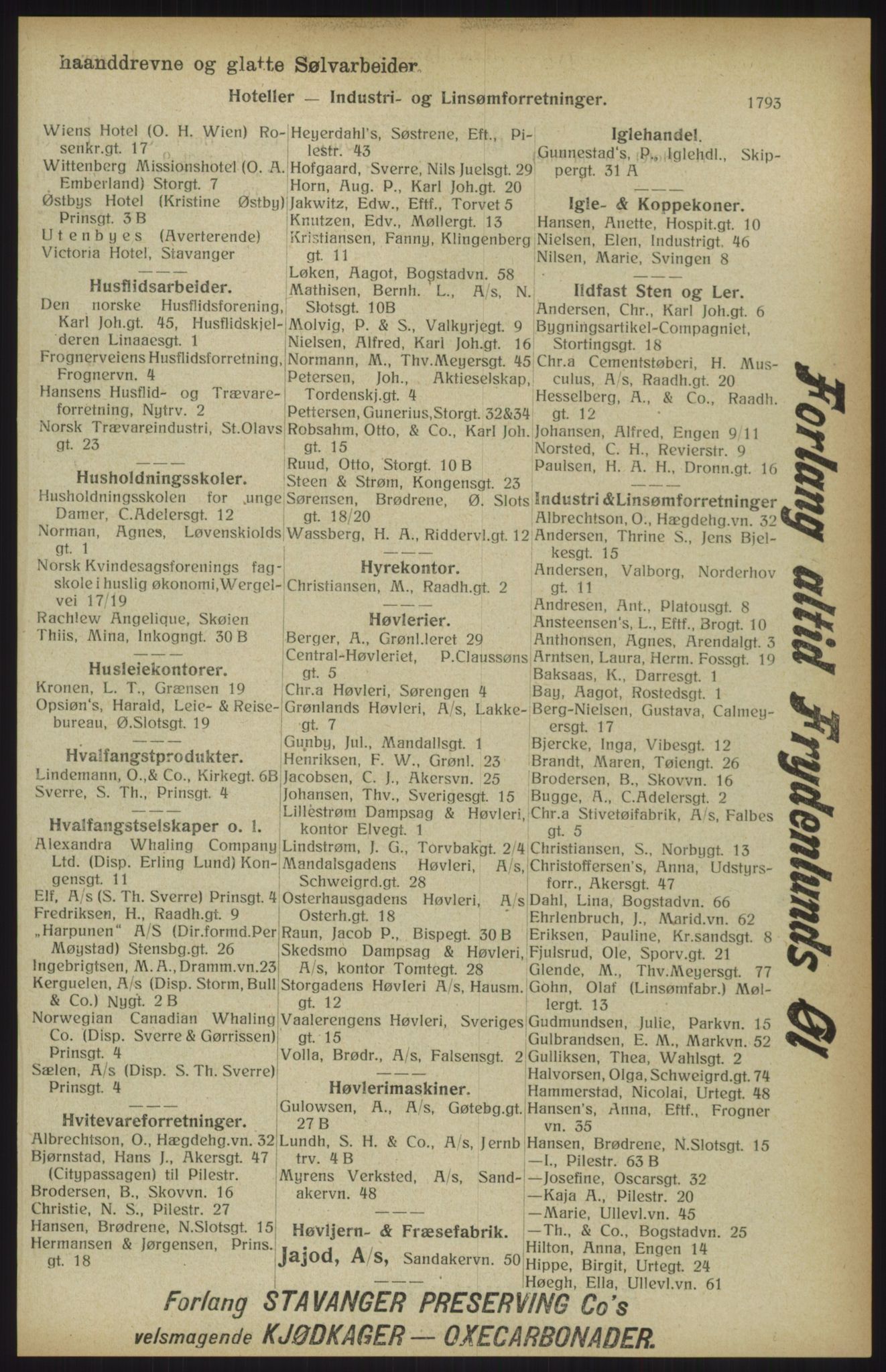 Kristiania/Oslo adressebok, PUBL/-, 1914, p. 1793