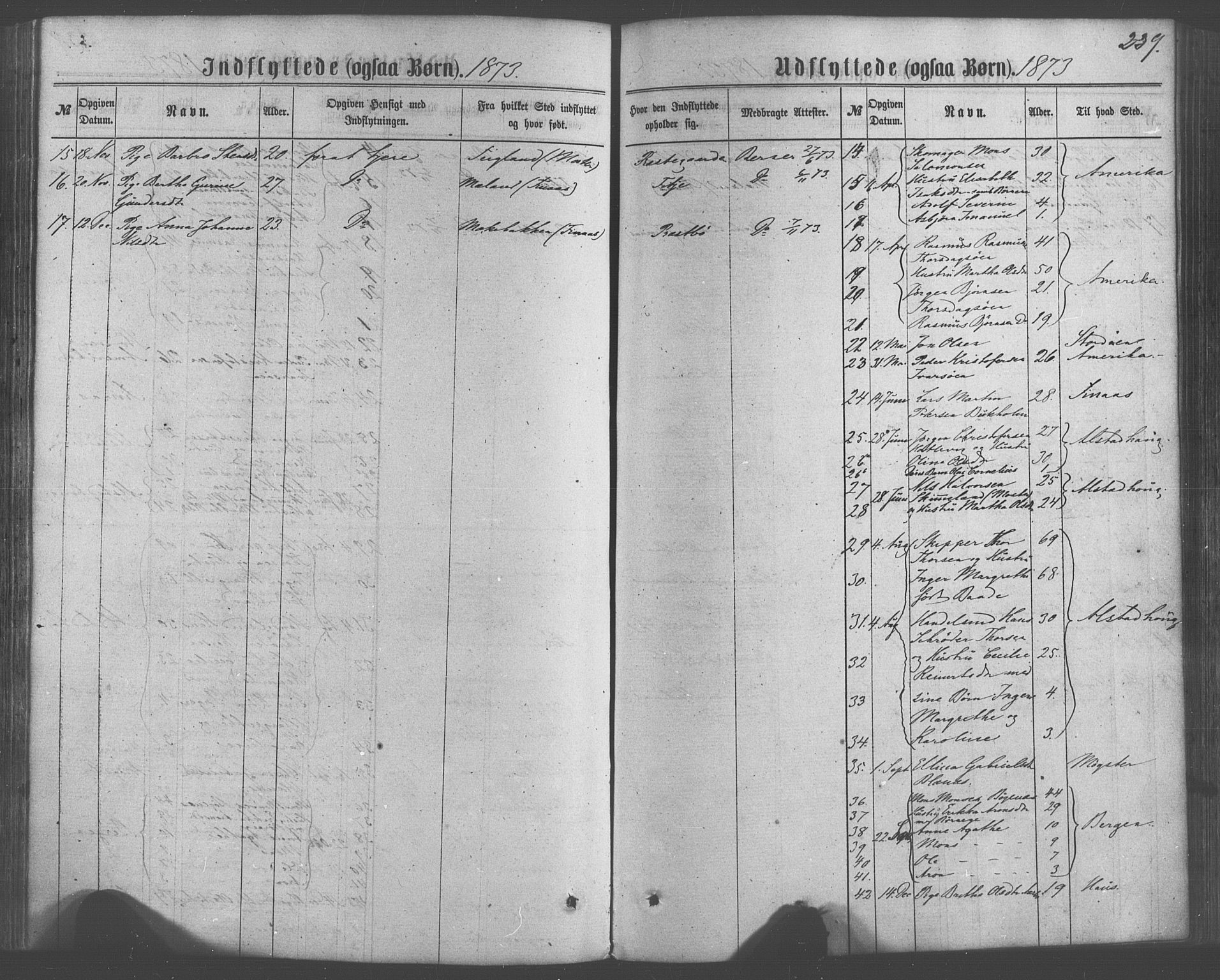 Fitjar sokneprestembete, SAB/A-99926: Parish register (official) no. A 1, 1862-1881, p. 239