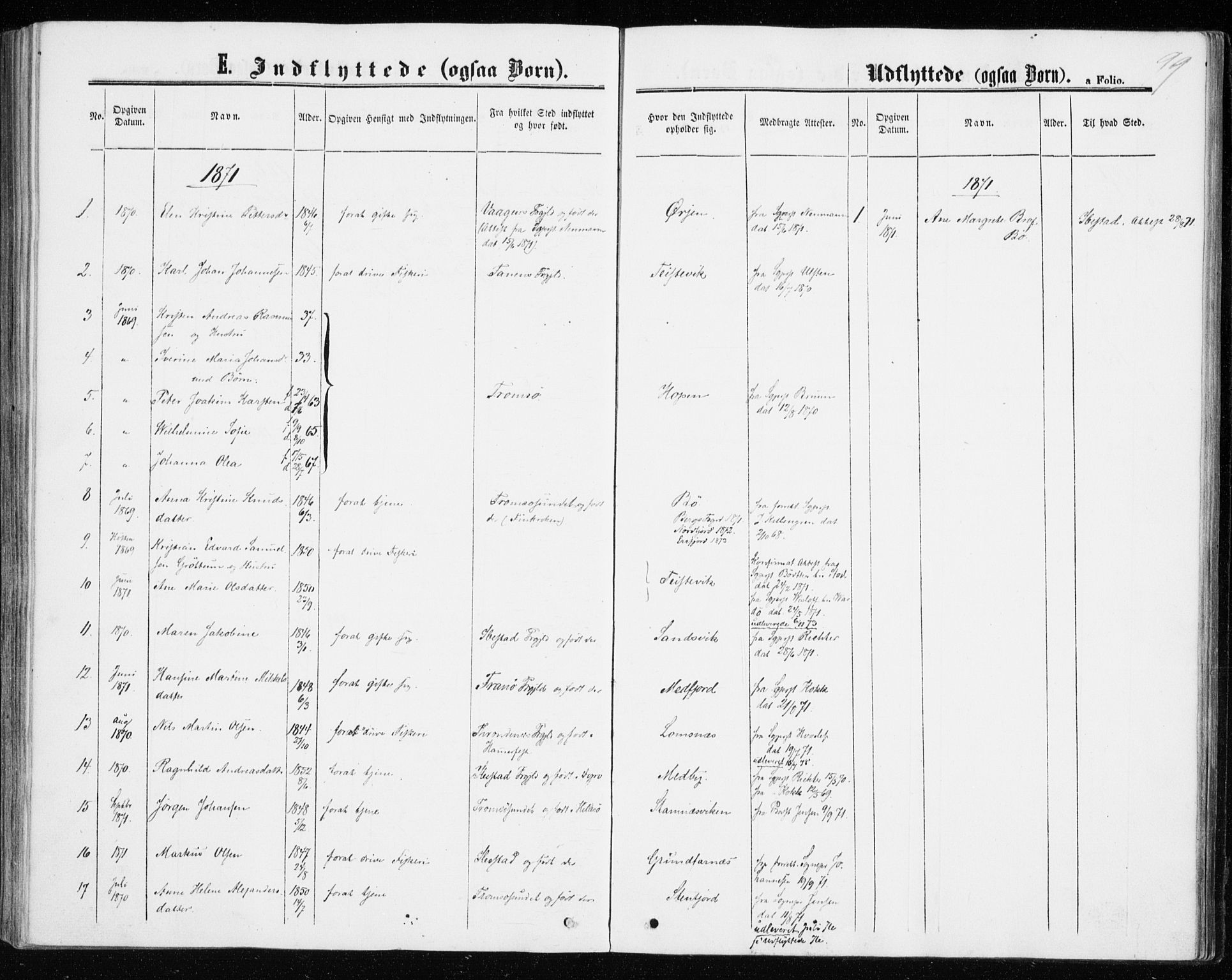 Berg sokneprestkontor, AV/SATØ-S-1318/G/Ga/Gaa/L0002kirke: Parish register (official) no. 2, 1860-1872, p. 99