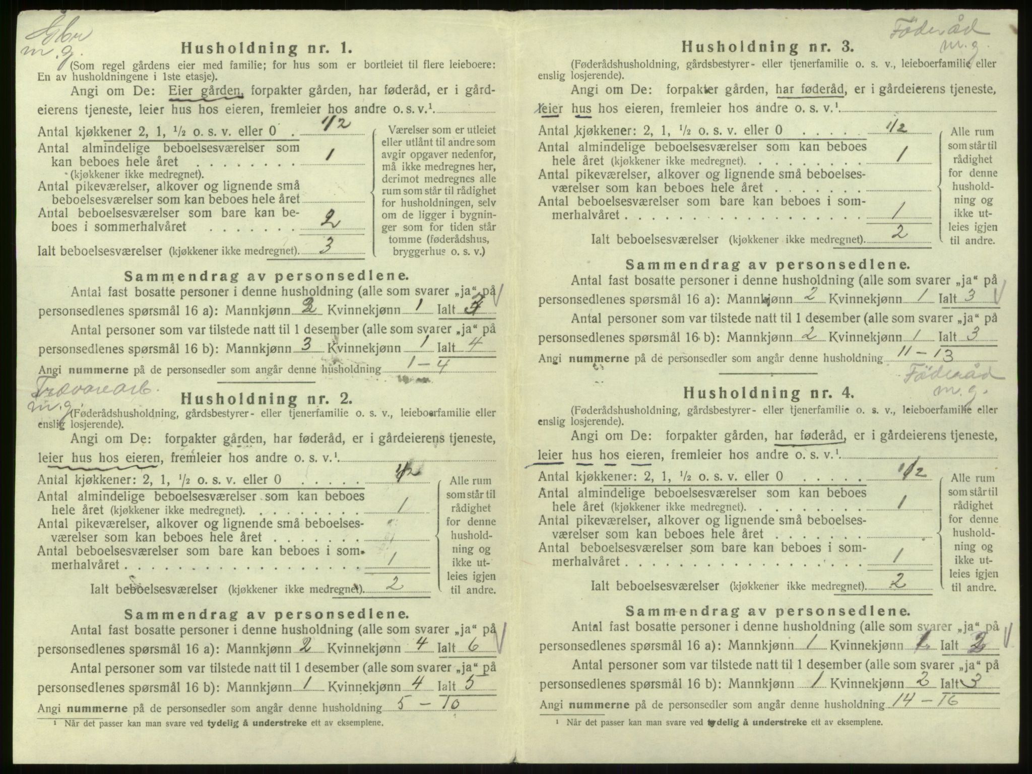 SAB, 1920 census for Hosanger, 1920, p. 465