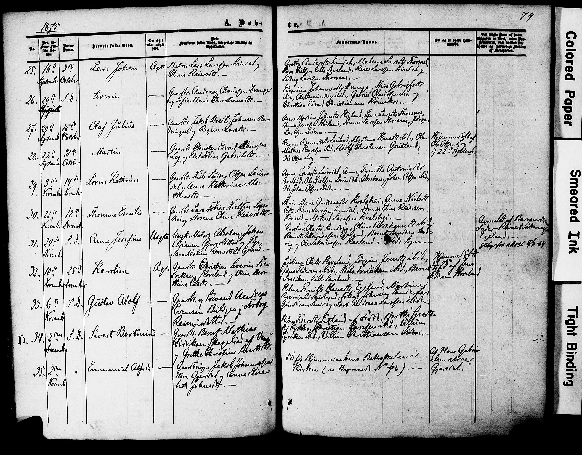 Herad sokneprestkontor, AV/SAK-1111-0018/F/Fa/Faa/L0005: Parish register (official) no. A 5, 1853-1886, p. 74