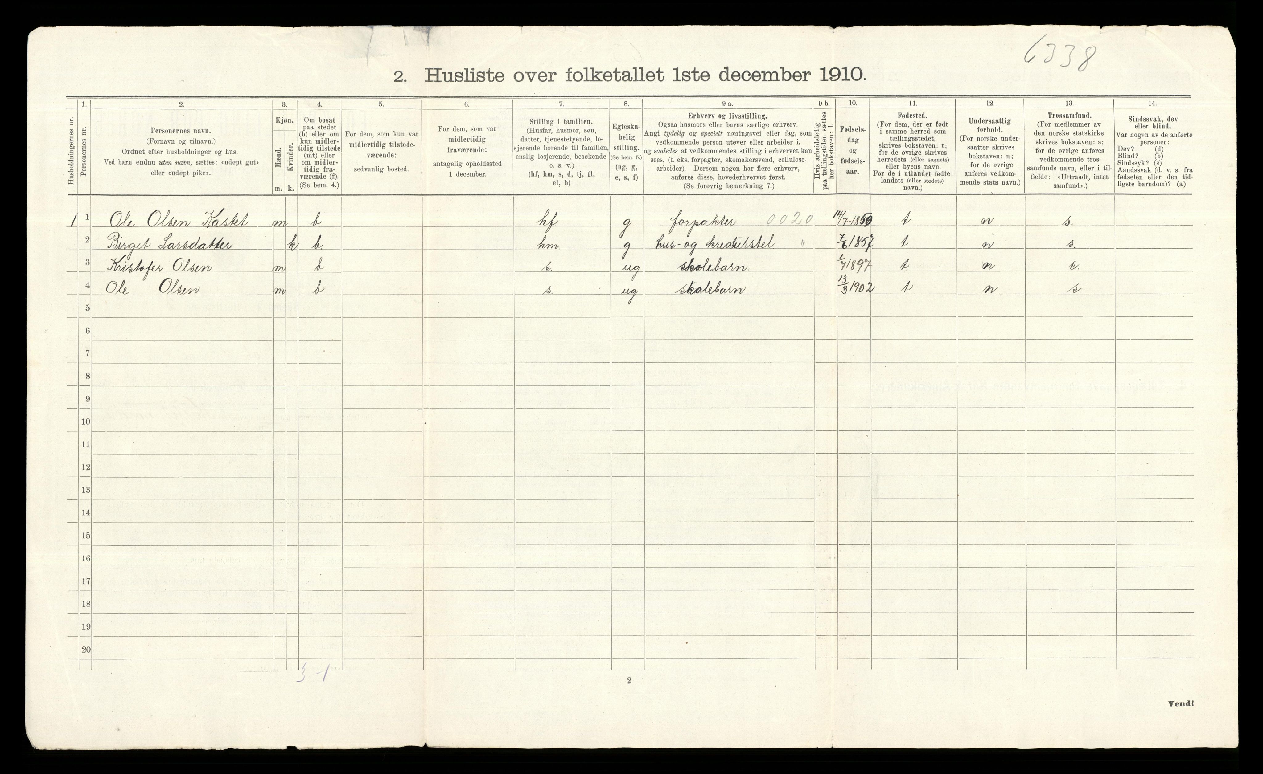 RA, 1910 census for Gol, 1910, p. 35