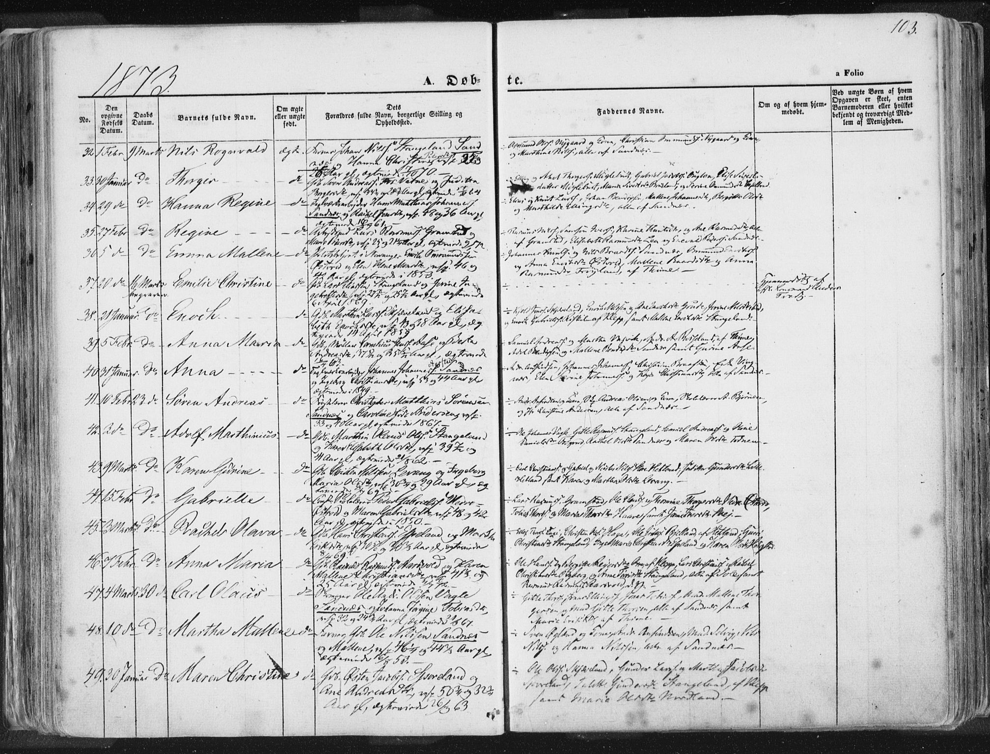 Høyland sokneprestkontor, AV/SAST-A-101799/001/30BA/L0010: Parish register (official) no. A 9.1, 1857-1877, p. 103