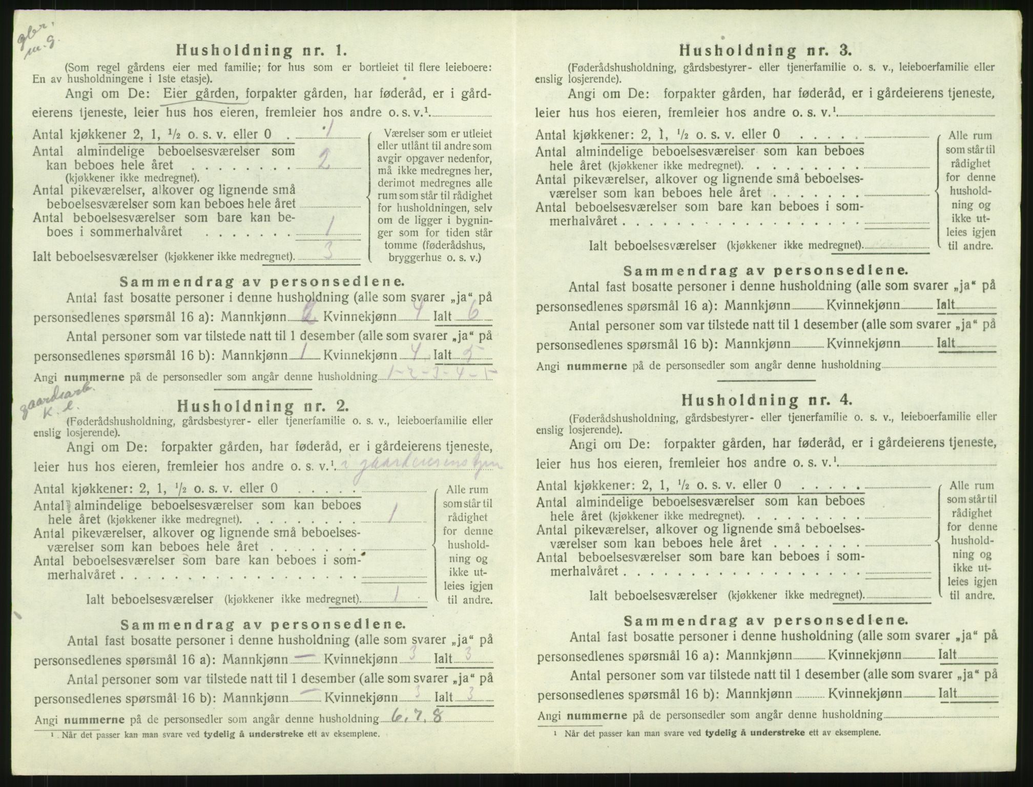 SAT, 1920 census for Hustad, 1920, p. 596