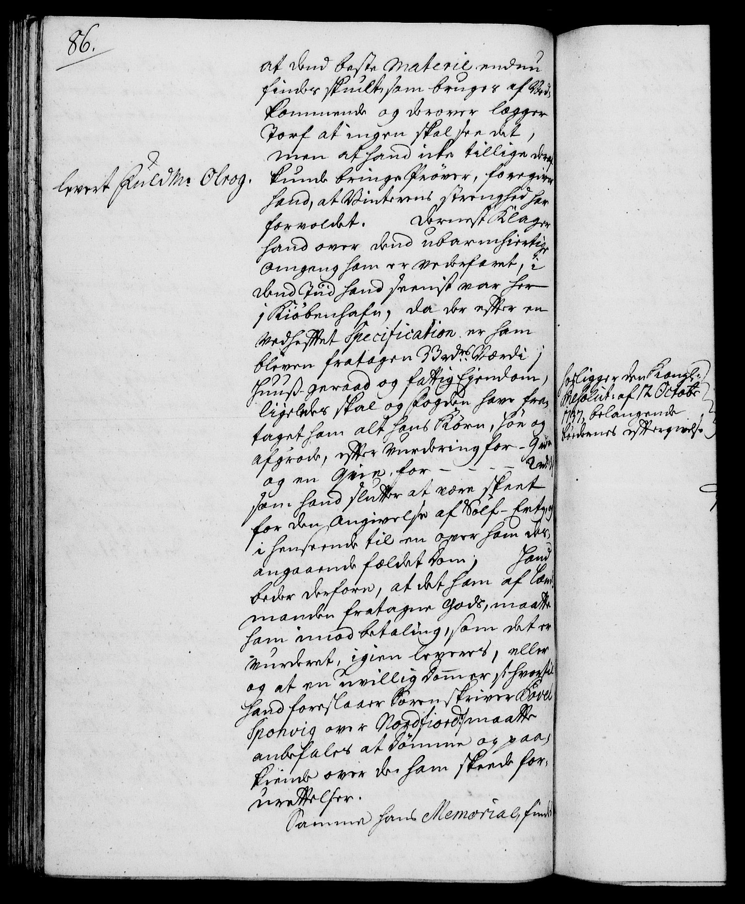 Rentekammeret, Kammerkanselliet, AV/RA-EA-3111/G/Gh/Gha/L0020: Norsk ekstraktmemorialprotokoll (merket RK 53.65), 1738-1739, p. 86