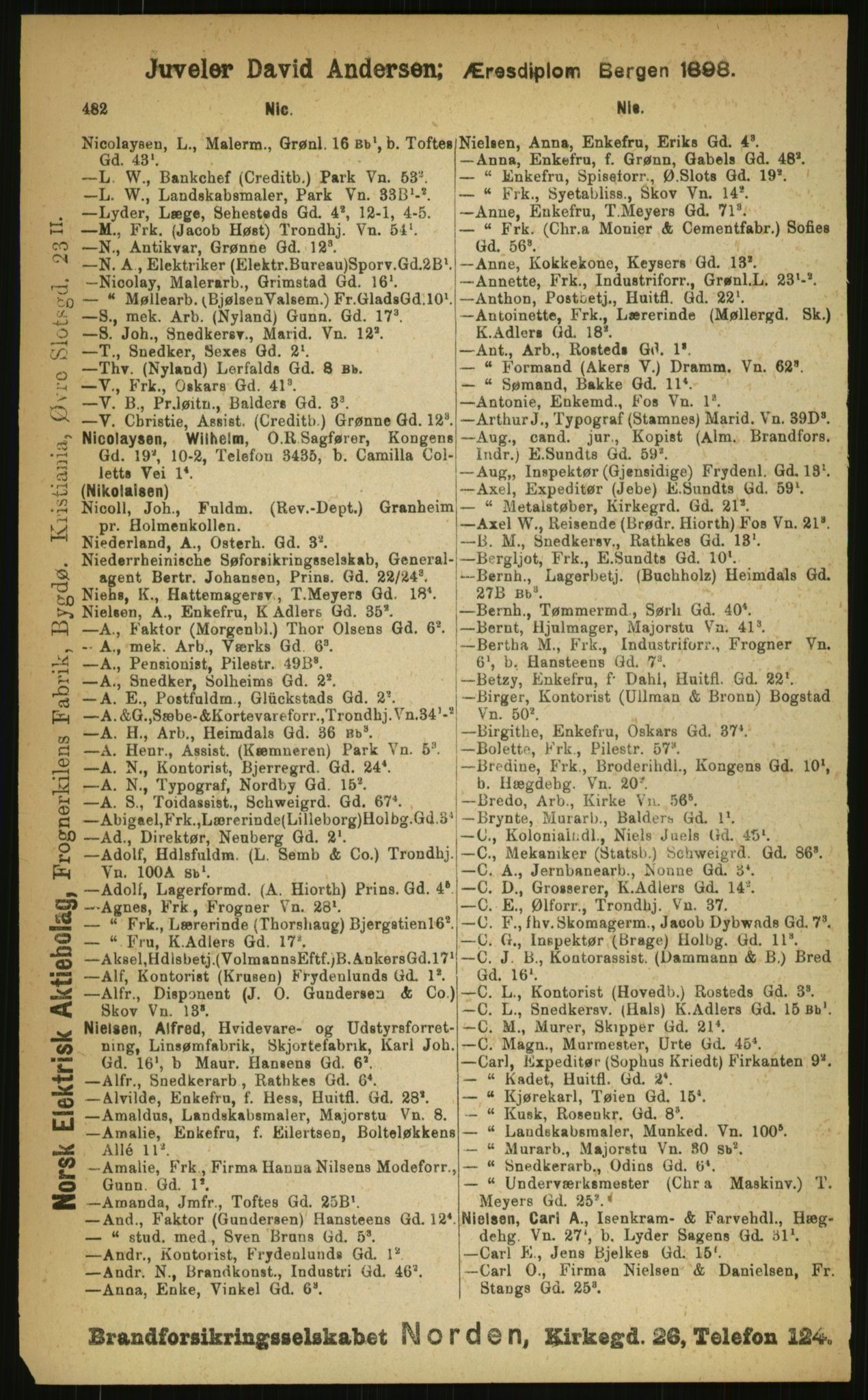 Kristiania/Oslo adressebok, PUBL/-, 1899, p. 482