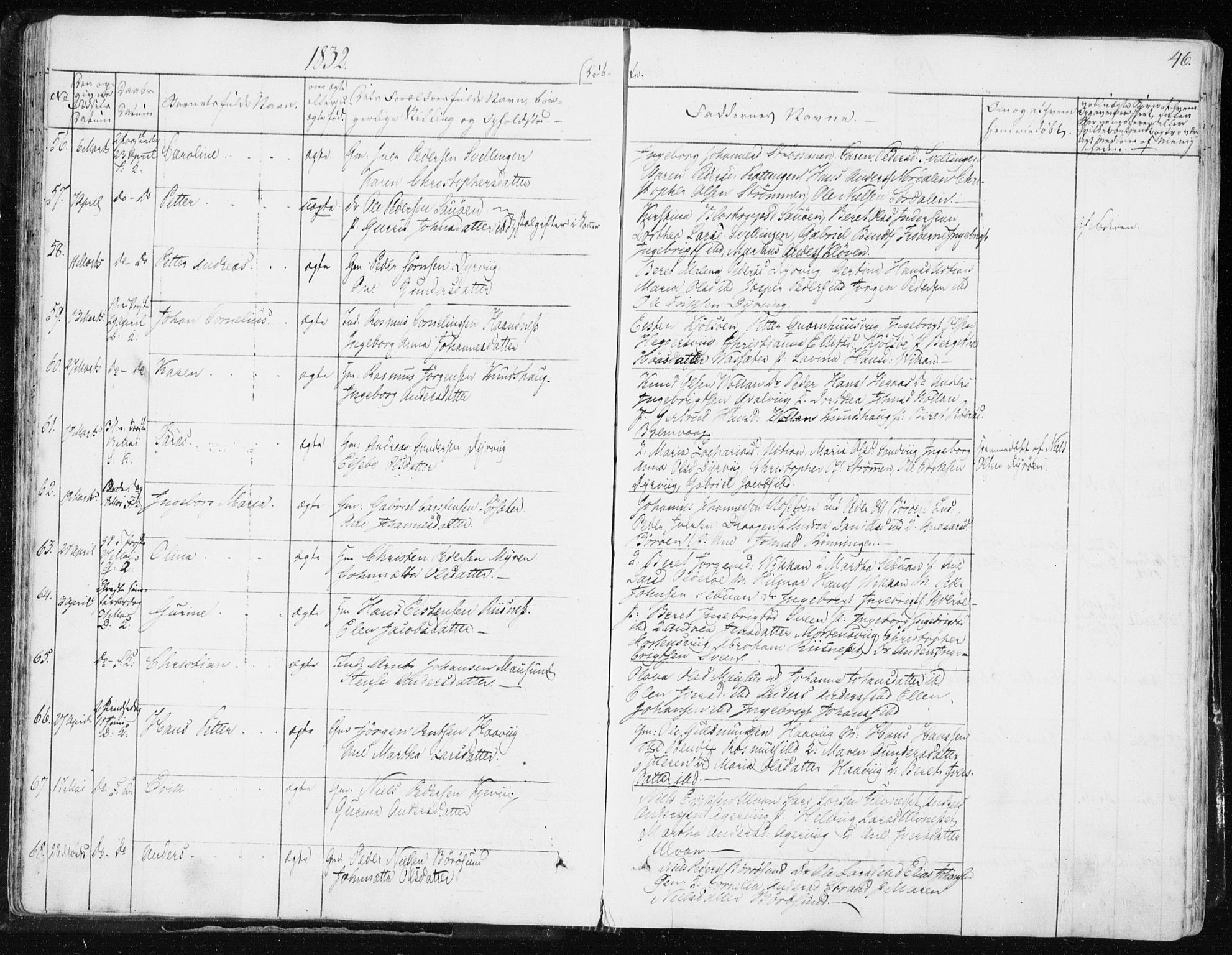 Ministerialprotokoller, klokkerbøker og fødselsregistre - Sør-Trøndelag, SAT/A-1456/634/L0528: Parish register (official) no. 634A04, 1827-1842, p. 46
