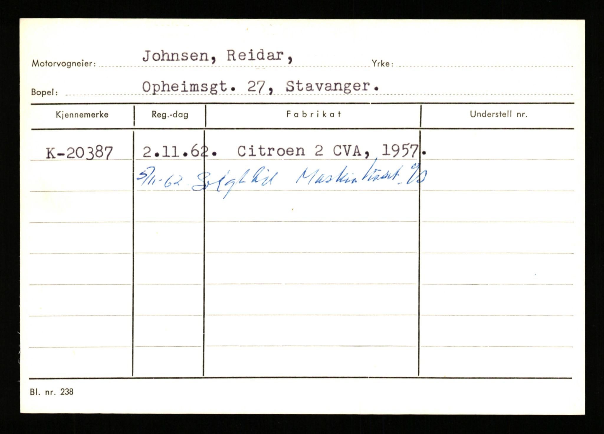 Stavanger trafikkstasjon, AV/SAST-A-101942/0/G/L0004: Registreringsnummer: 15497 - 22957, 1930-1971, p. 2204