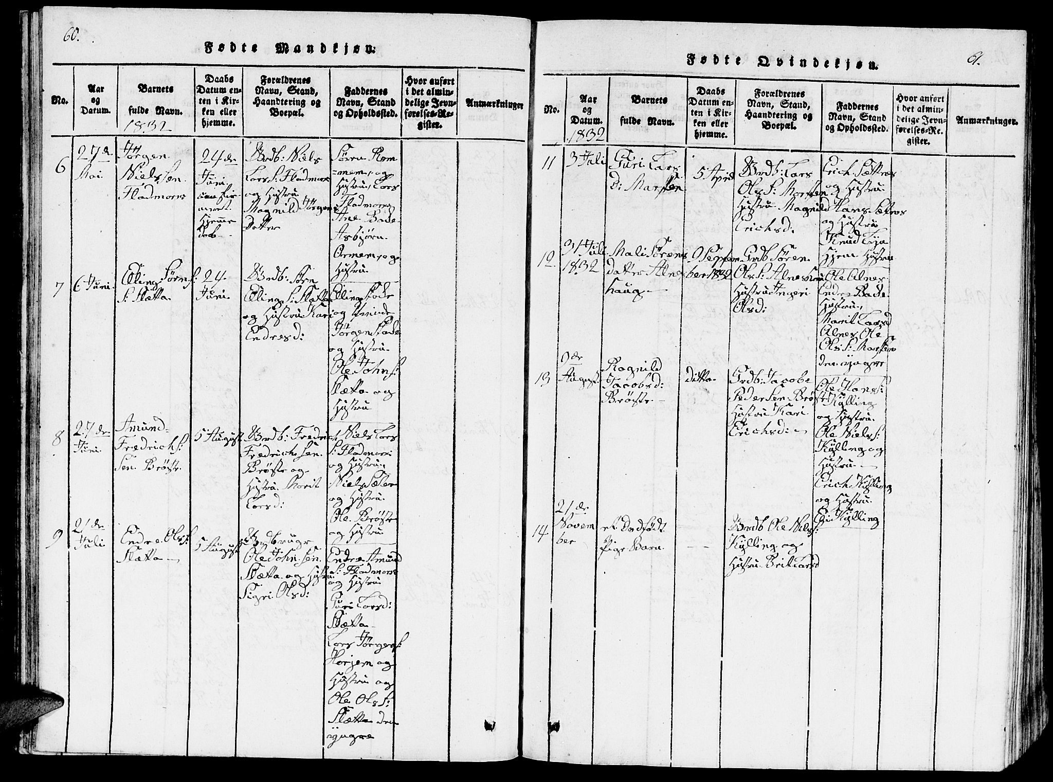 Ministerialprotokoller, klokkerbøker og fødselsregistre - Møre og Romsdal, AV/SAT-A-1454/546/L0595: Parish register (copy) no. 546C01, 1818-1836, p. 60-61