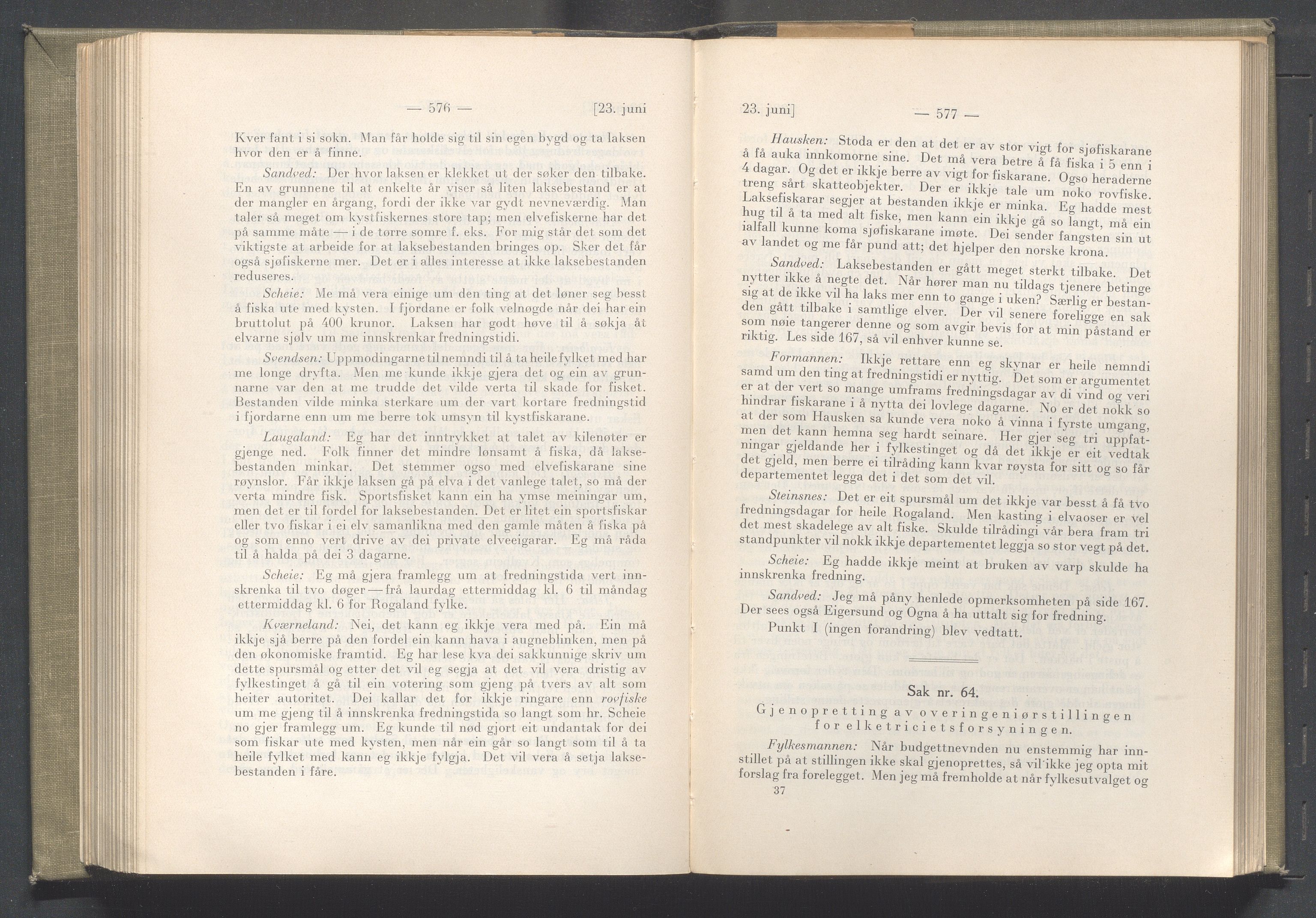 Rogaland fylkeskommune - Fylkesrådmannen , IKAR/A-900/A/Aa/Aaa/L0043: Møtebok , 1924, p. 576-577