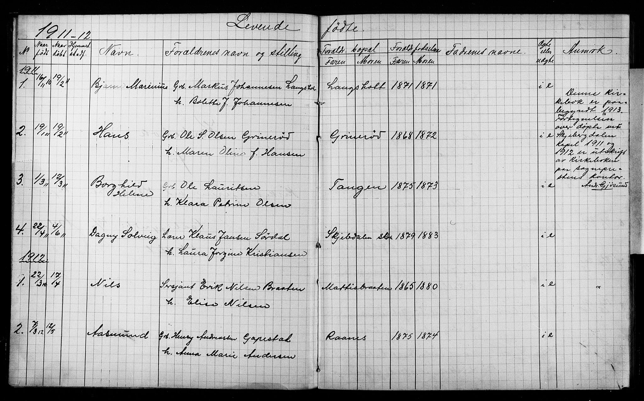 Skjeberg prestekontor Kirkebøker, AV/SAO-A-10923/G/Gc/L0001: Parish register (copy) no. III 1, 1911-1918
