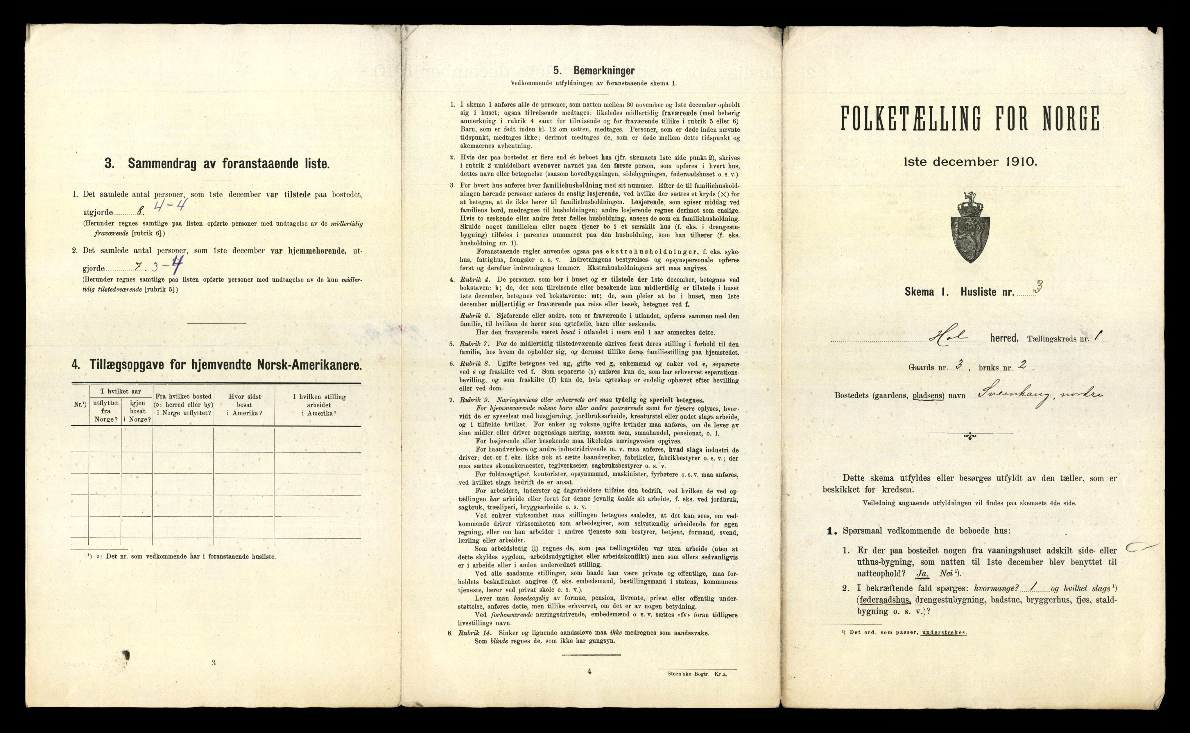 RA, 1910 census for Hol, 1910, p. 43