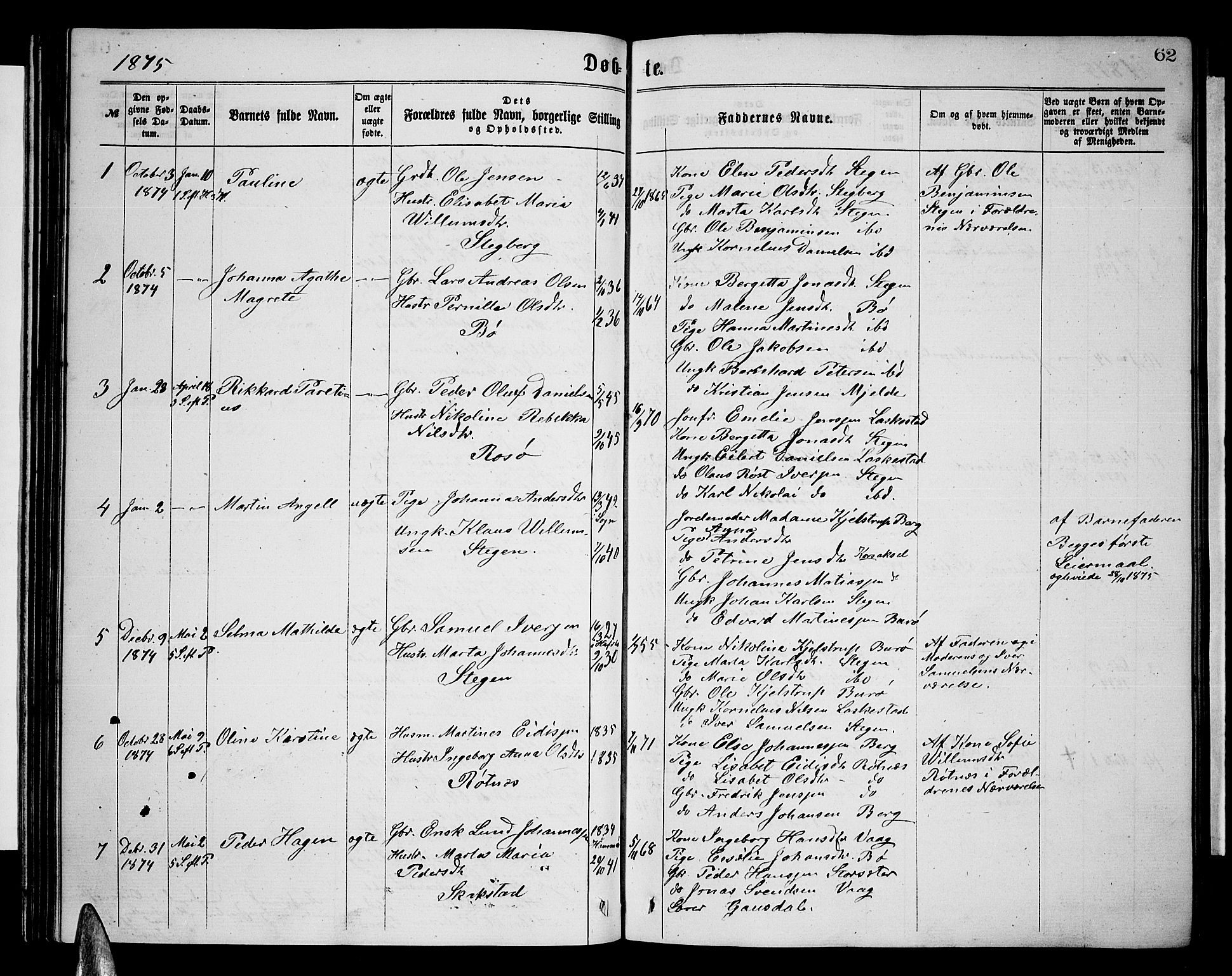 Ministerialprotokoller, klokkerbøker og fødselsregistre - Nordland, SAT/A-1459/855/L0815: Parish register (copy) no. 855C04, 1865-1878, p. 62