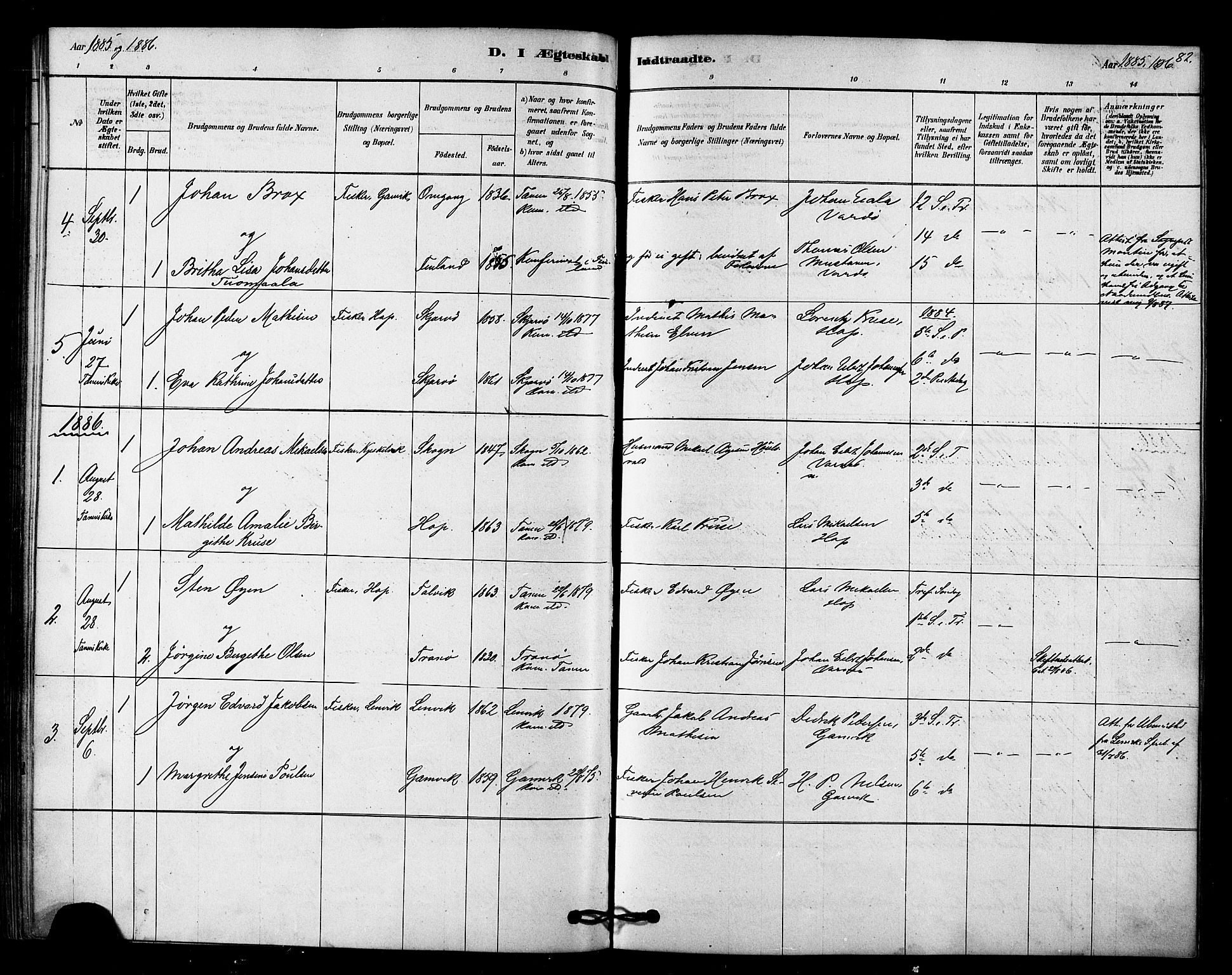 Tana sokneprestkontor, SATØ/S-1334/H/Ha/L0003kirke: Parish register (official) no. 3, 1878-1892, p. 82