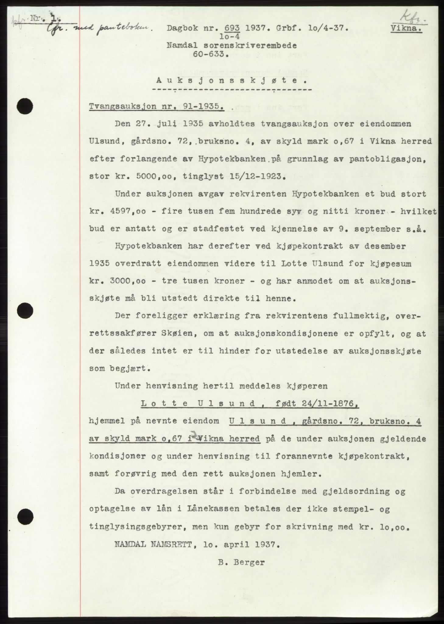 Namdal sorenskriveri, SAT/A-4133/1/2/2C: Mortgage book no. -, 1937-1939, Deed date: 10.04.1937