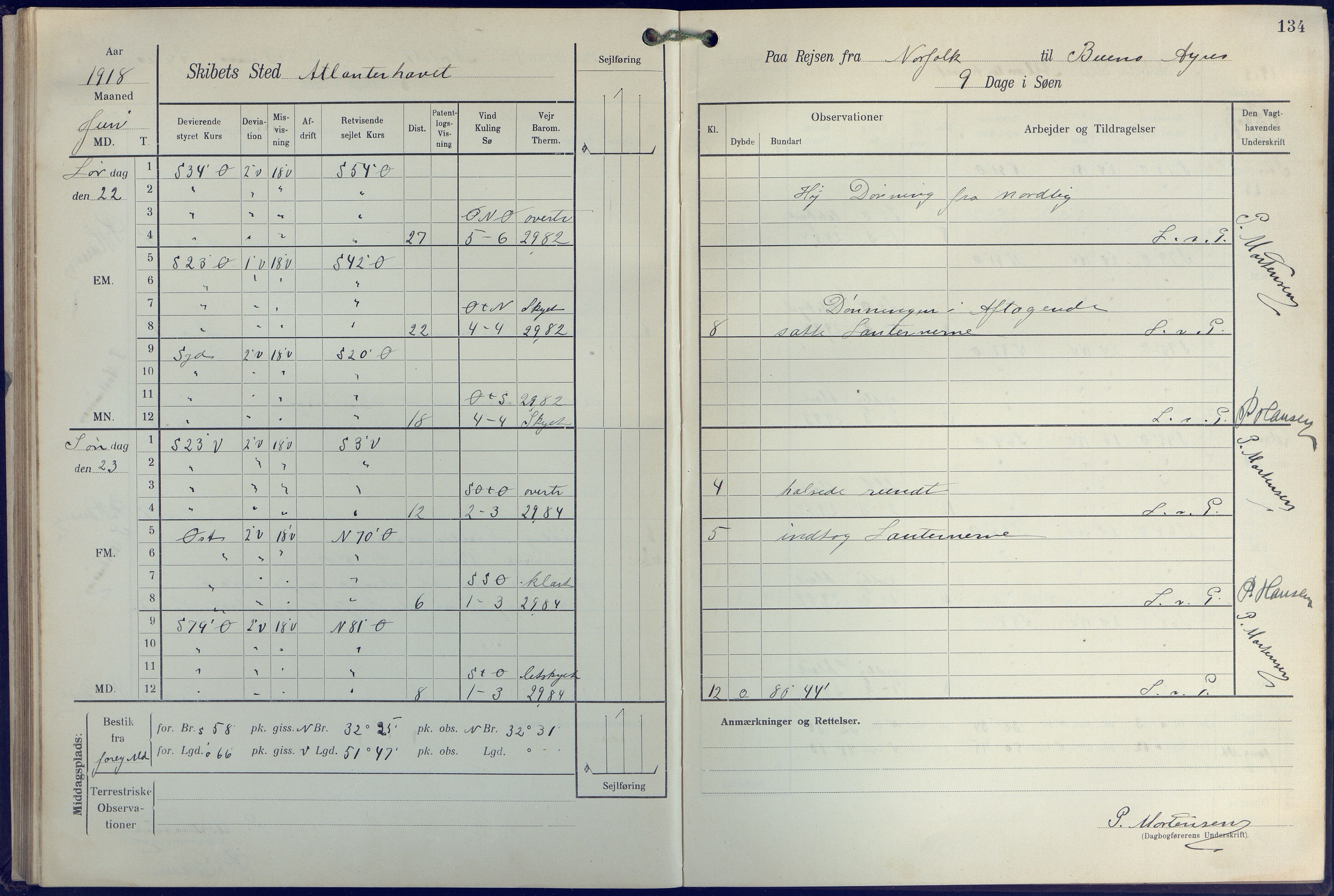 Fartøysarkivet, AAKS/PA-1934/F/L0271: Pehr Ugland (bark), 1917-1919, p. 134