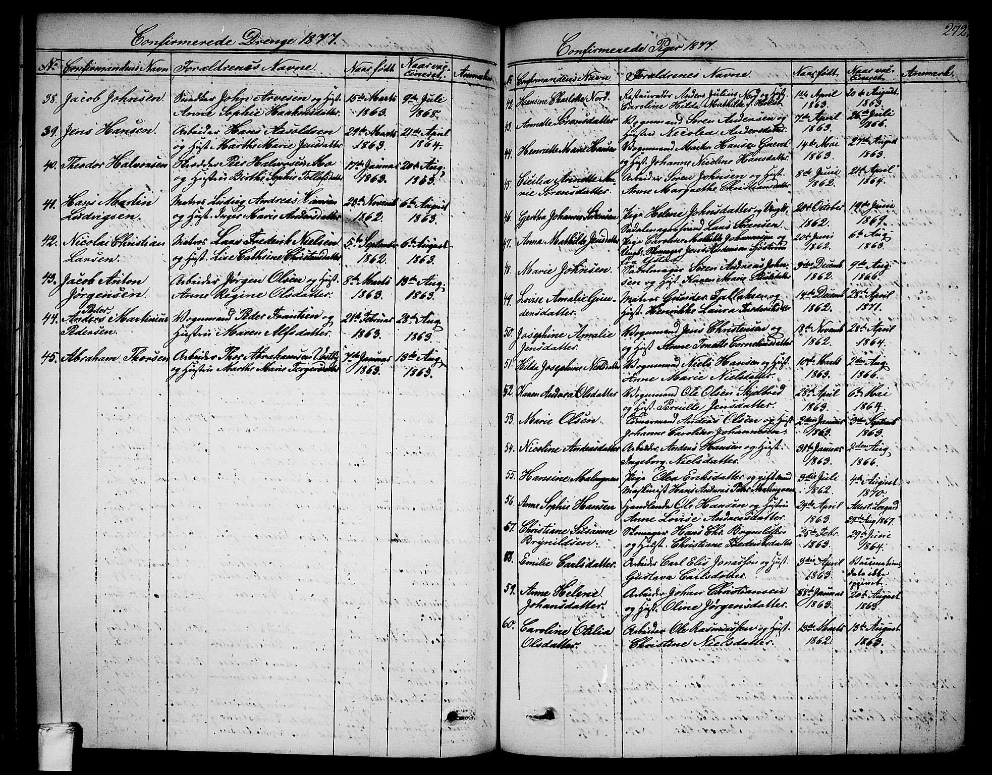 Larvik kirkebøker, AV/SAKO-A-352/G/Ga/L0004: Parish register (copy) no. I 4, 1871-1888, p. 272