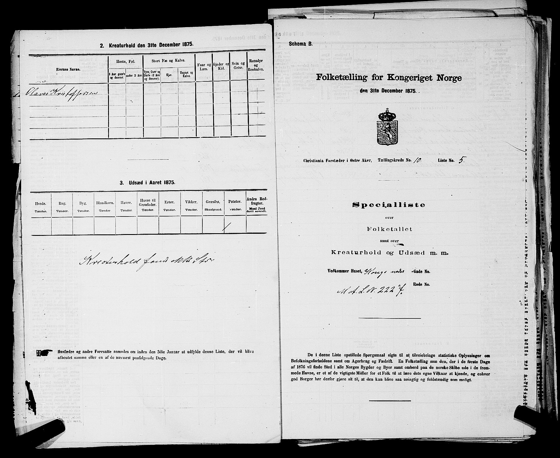 RA, 1875 census for 0218bP Østre Aker, 1875, p. 3268