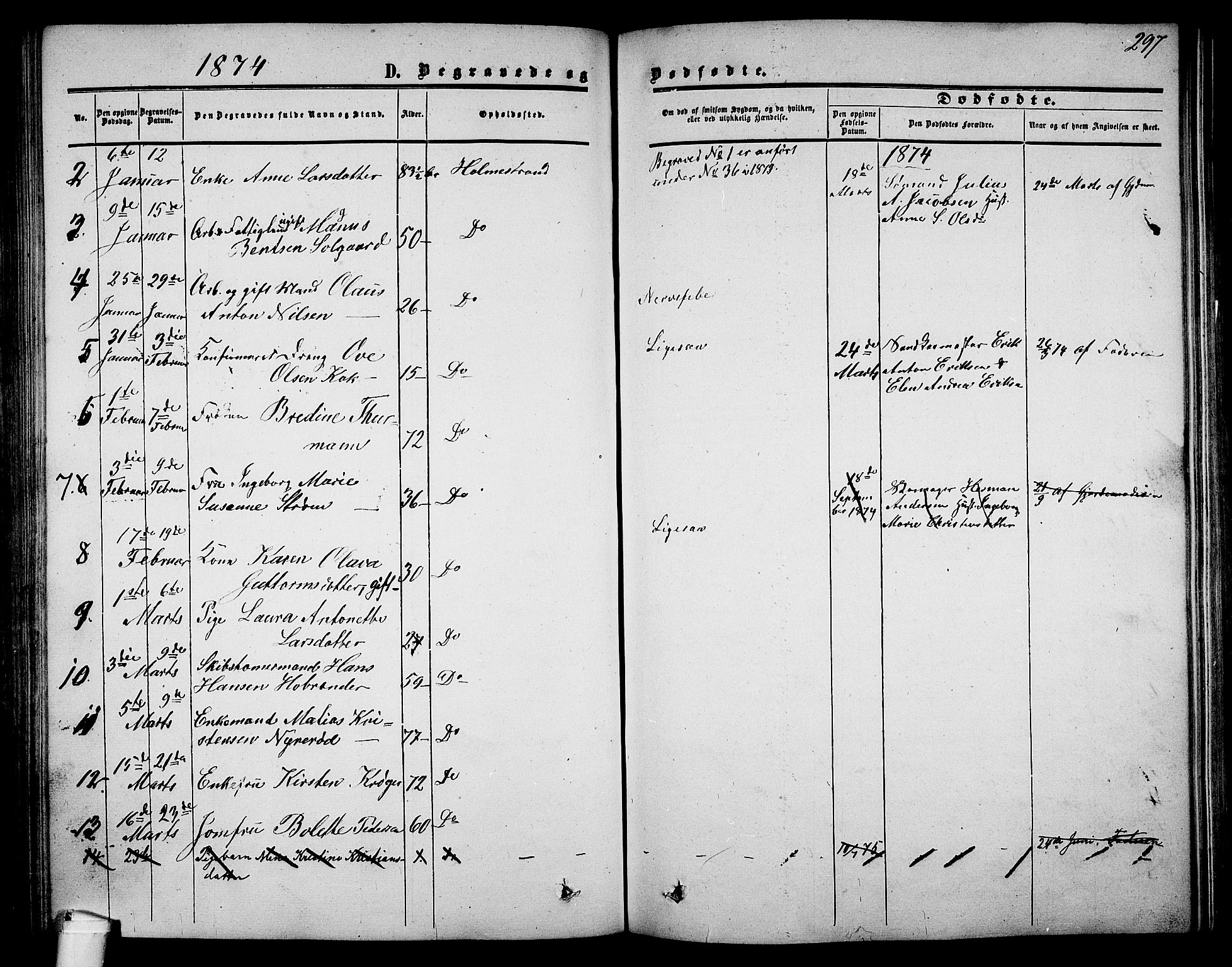 Holmestrand kirkebøker, AV/SAKO-A-346/G/Ga/L0003: Parish register (copy) no. 3, 1849-1874, p. 297