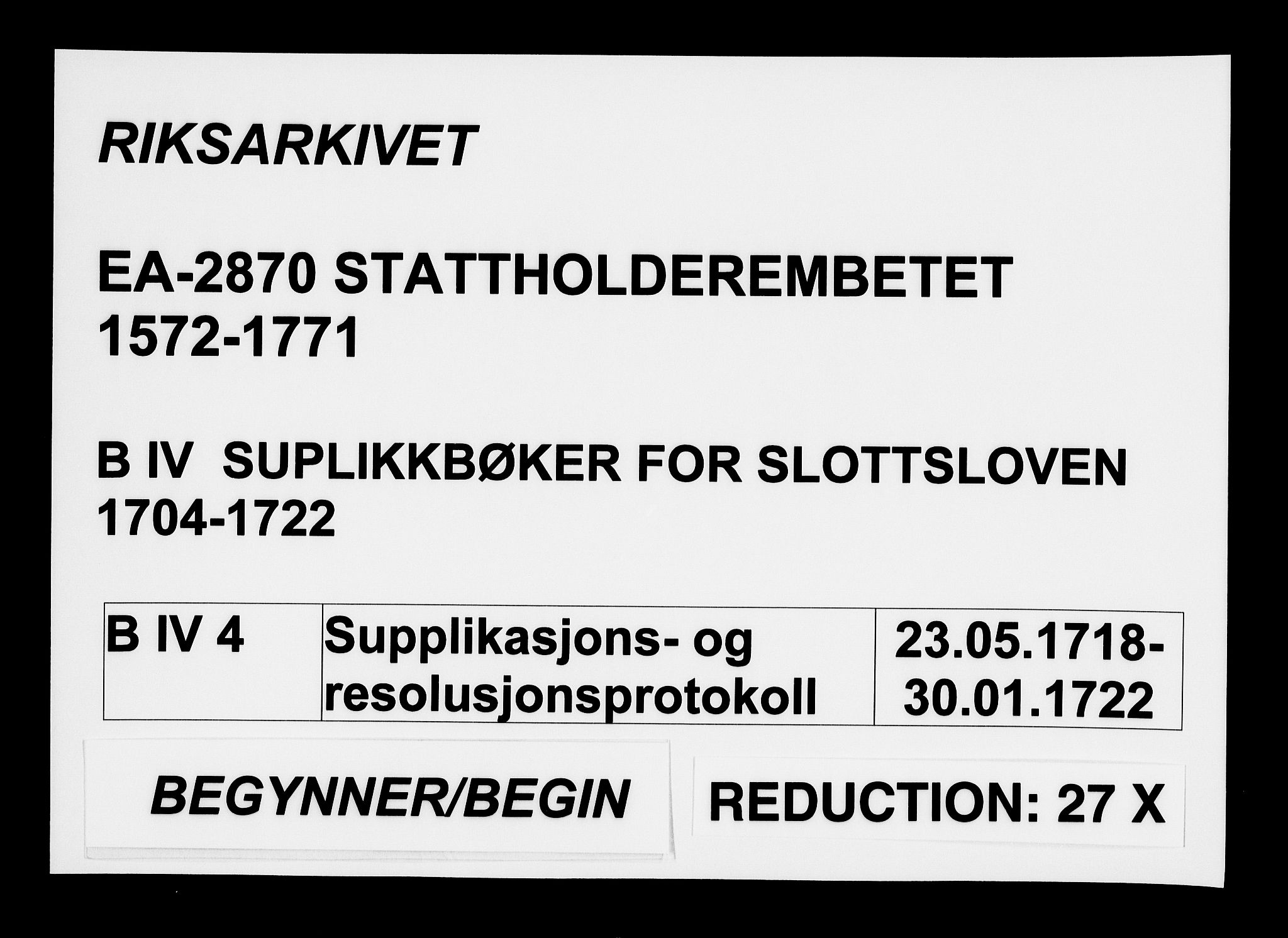 Stattholderembetet 1572-1771, AV/RA-EA-2870/Ag/L0004: Supplikasjons- og resolusjonsprotokoll, 1718-1722