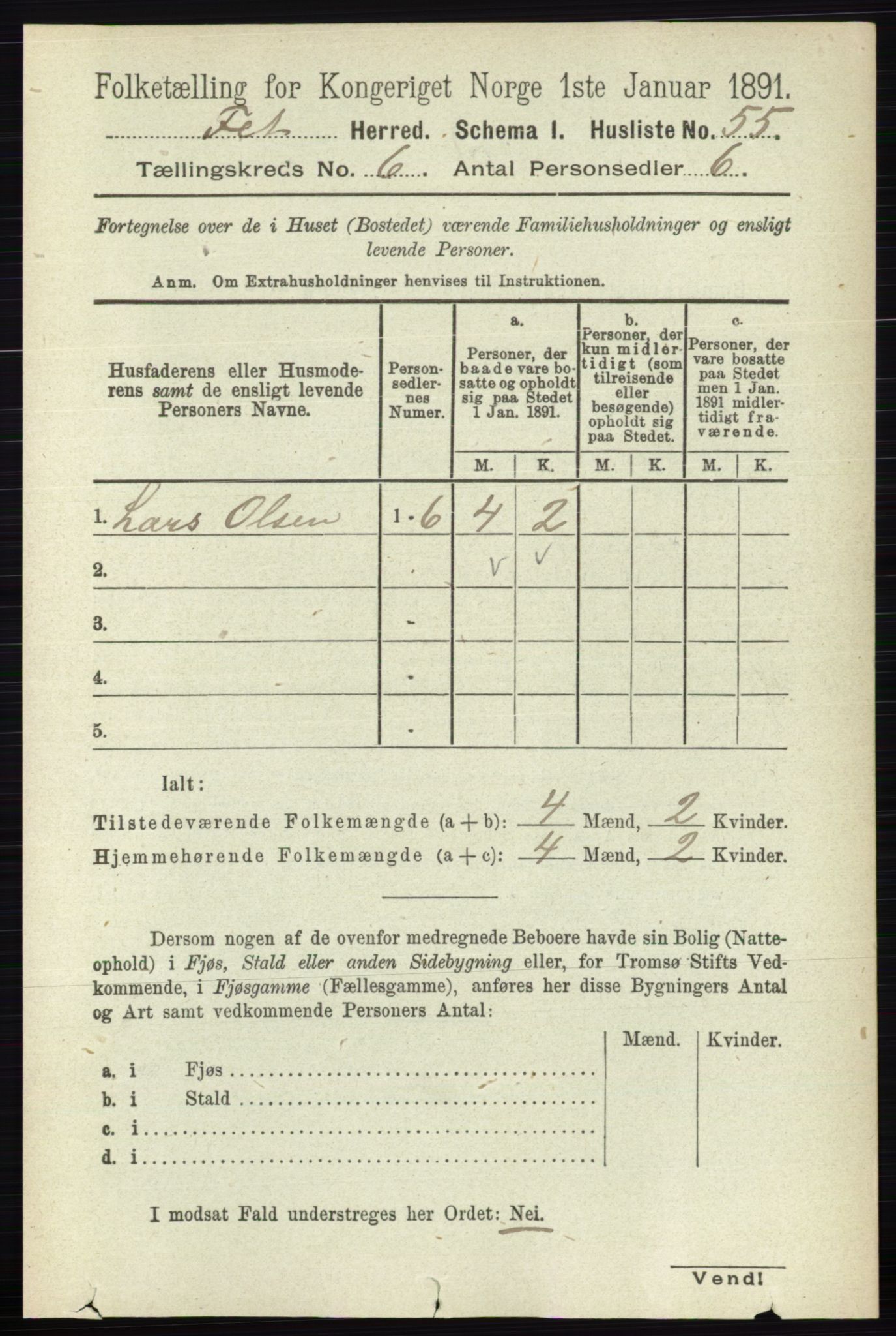 RA, 1891 census for 0227 Fet, 1891, p. 1925