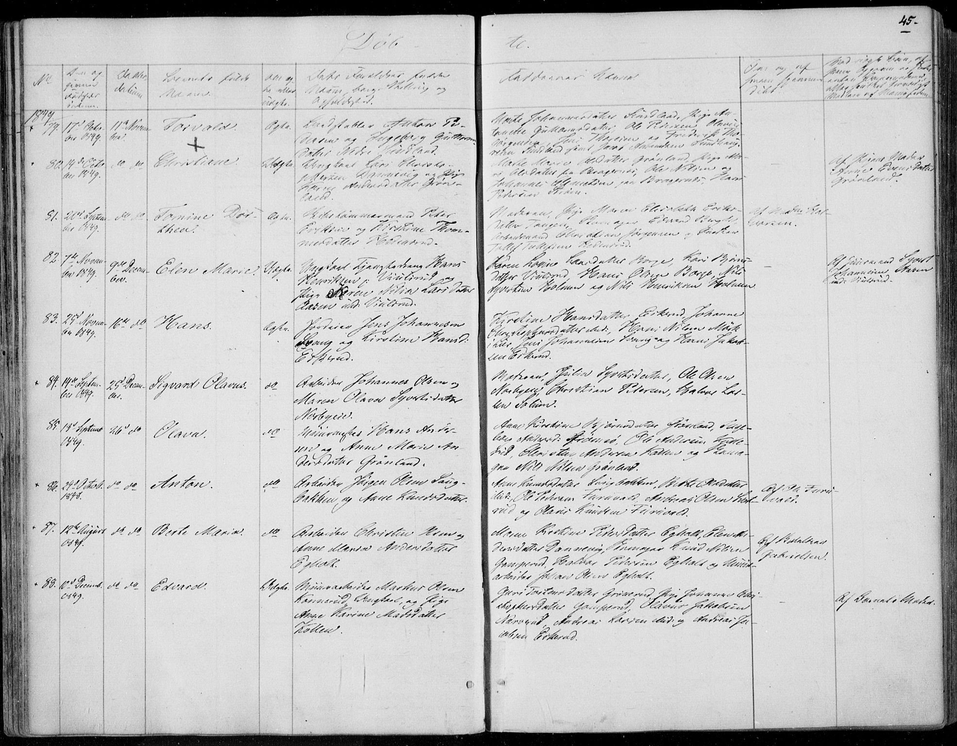 Skoger kirkebøker, AV/SAKO-A-59/F/Fa/L0003: Parish register (official) no. I 3, 1842-1861, p. 45