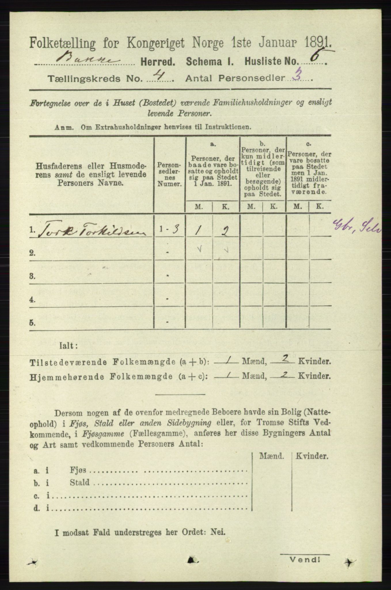 RA, 1891 census for 1045 Bakke, 1891, p. 549