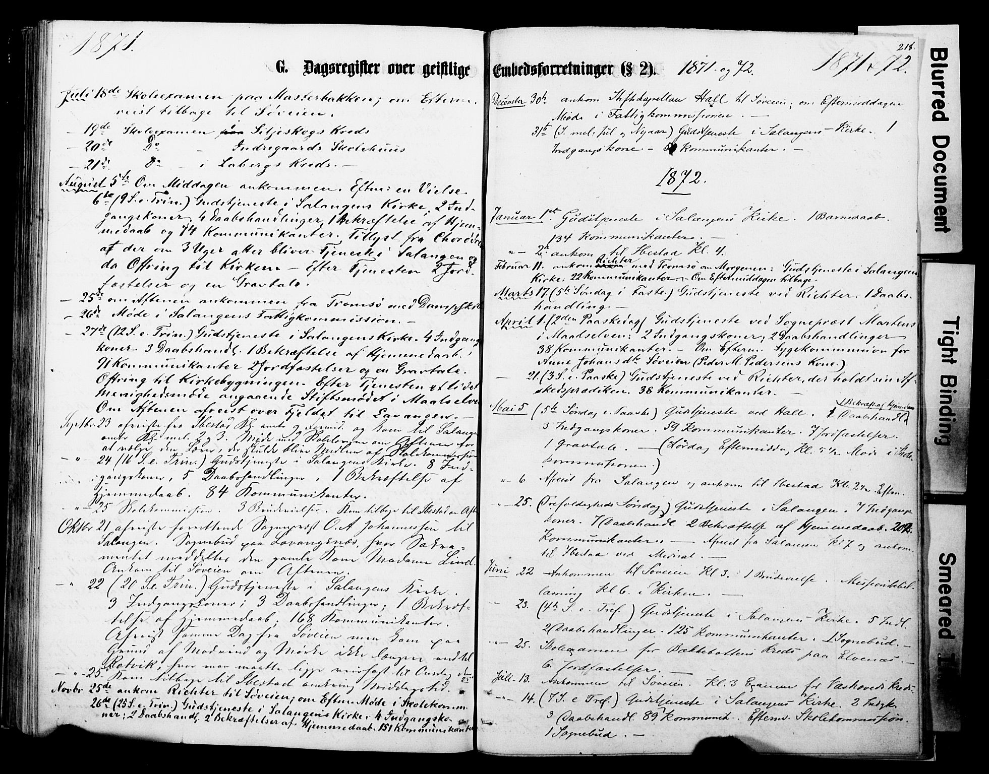 Ibestad sokneprestembete, SATØ/S-0077/H/Ha/Haa/L0013kirke: Parish register (official) no. 13, 1865-1879, p. 218
