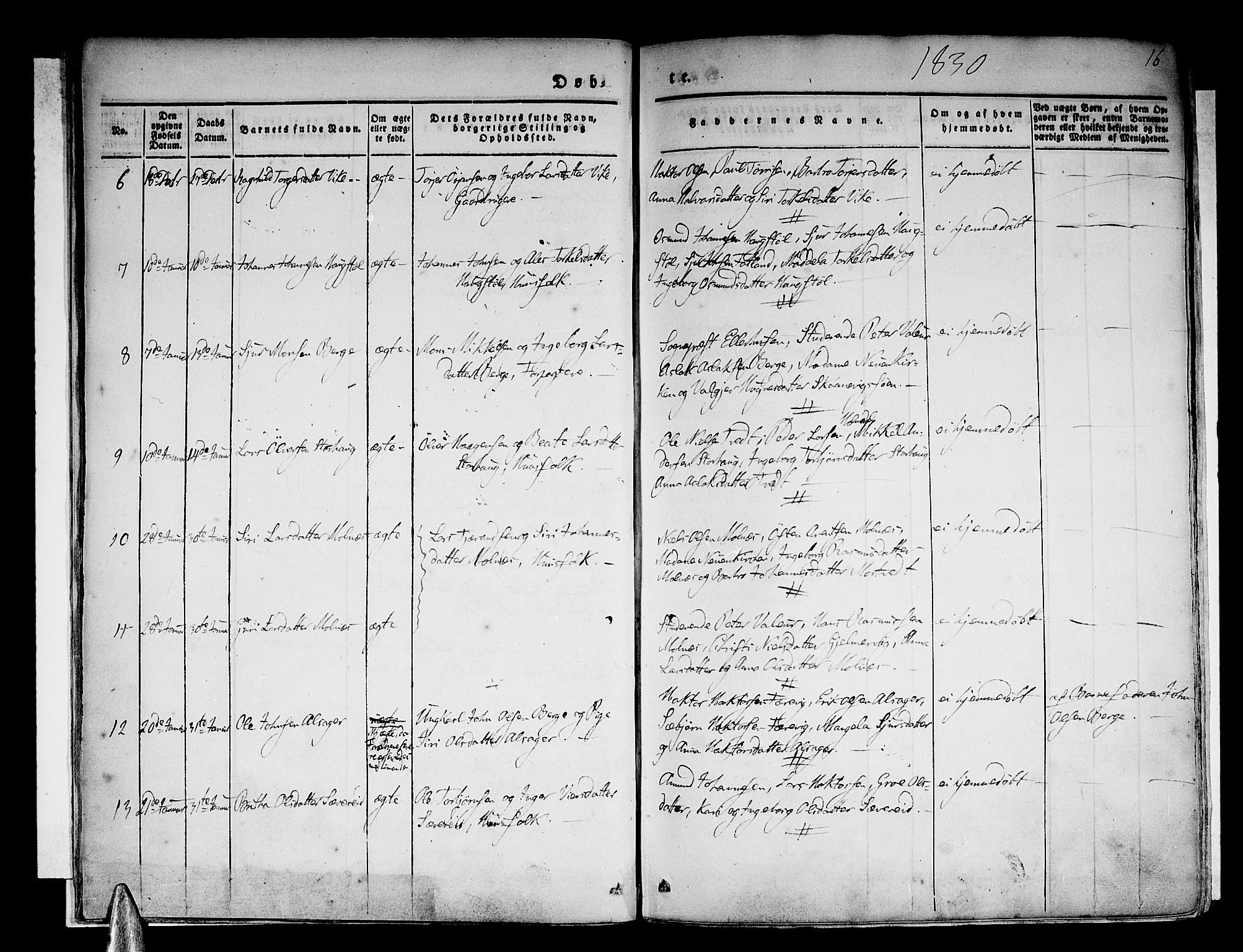 Skånevik sokneprestembete, AV/SAB-A-77801/H/Haa: Parish register (official) no. A 4, 1828-1848, p. 16