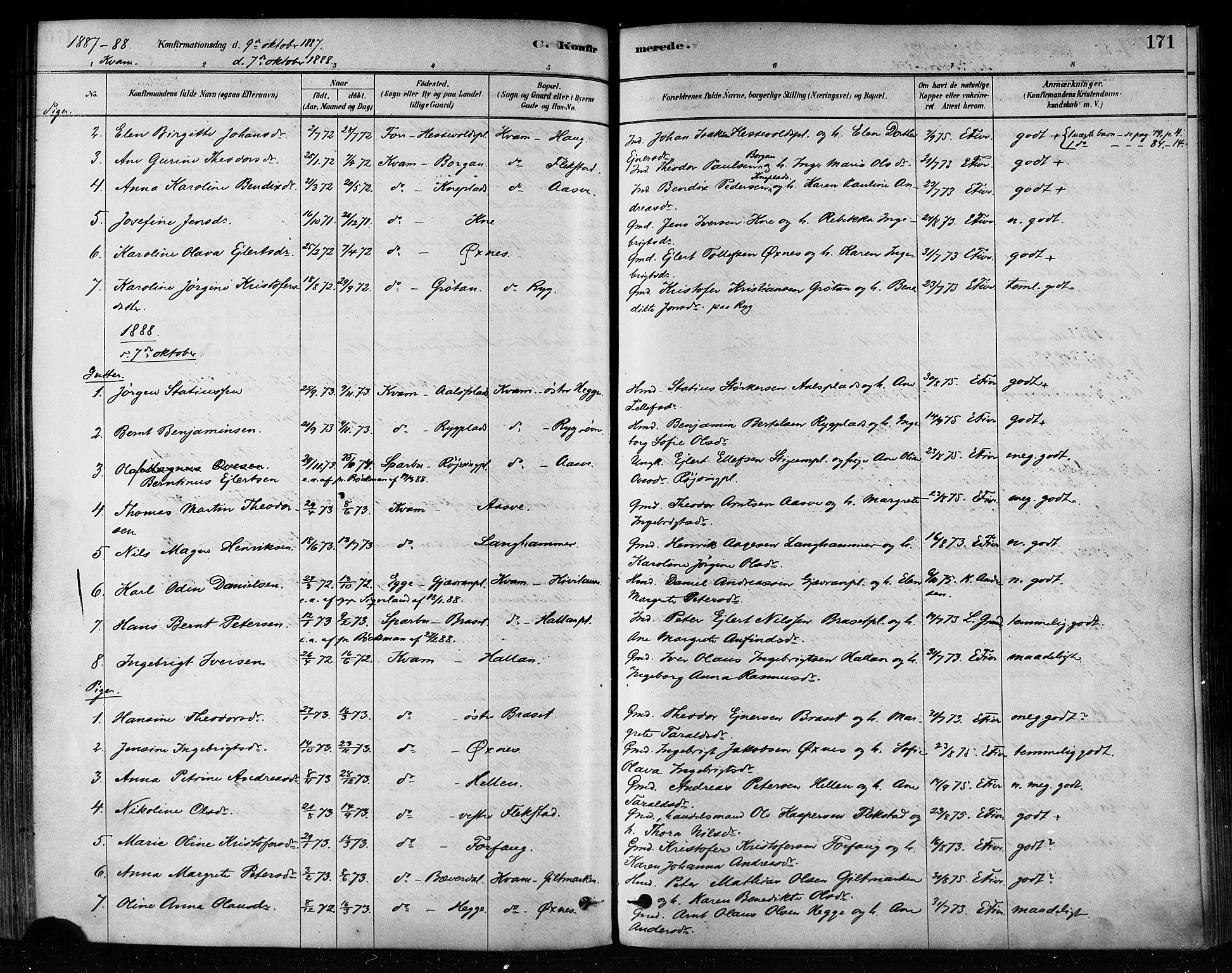 Ministerialprotokoller, klokkerbøker og fødselsregistre - Nord-Trøndelag, SAT/A-1458/746/L0449: Parish register (official) no. 746A07 /2, 1878-1899, p. 171