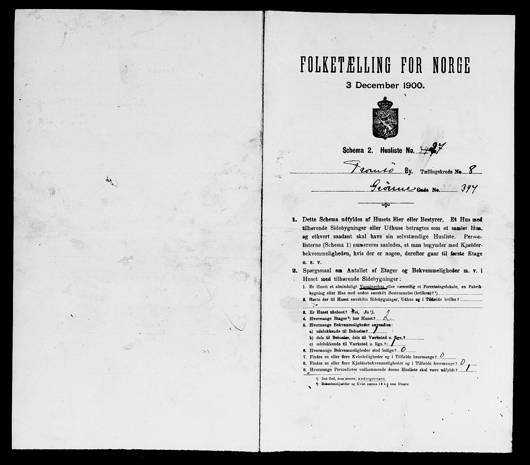 SATØ, 1900 census for Tromsø, 1900, p. 2323