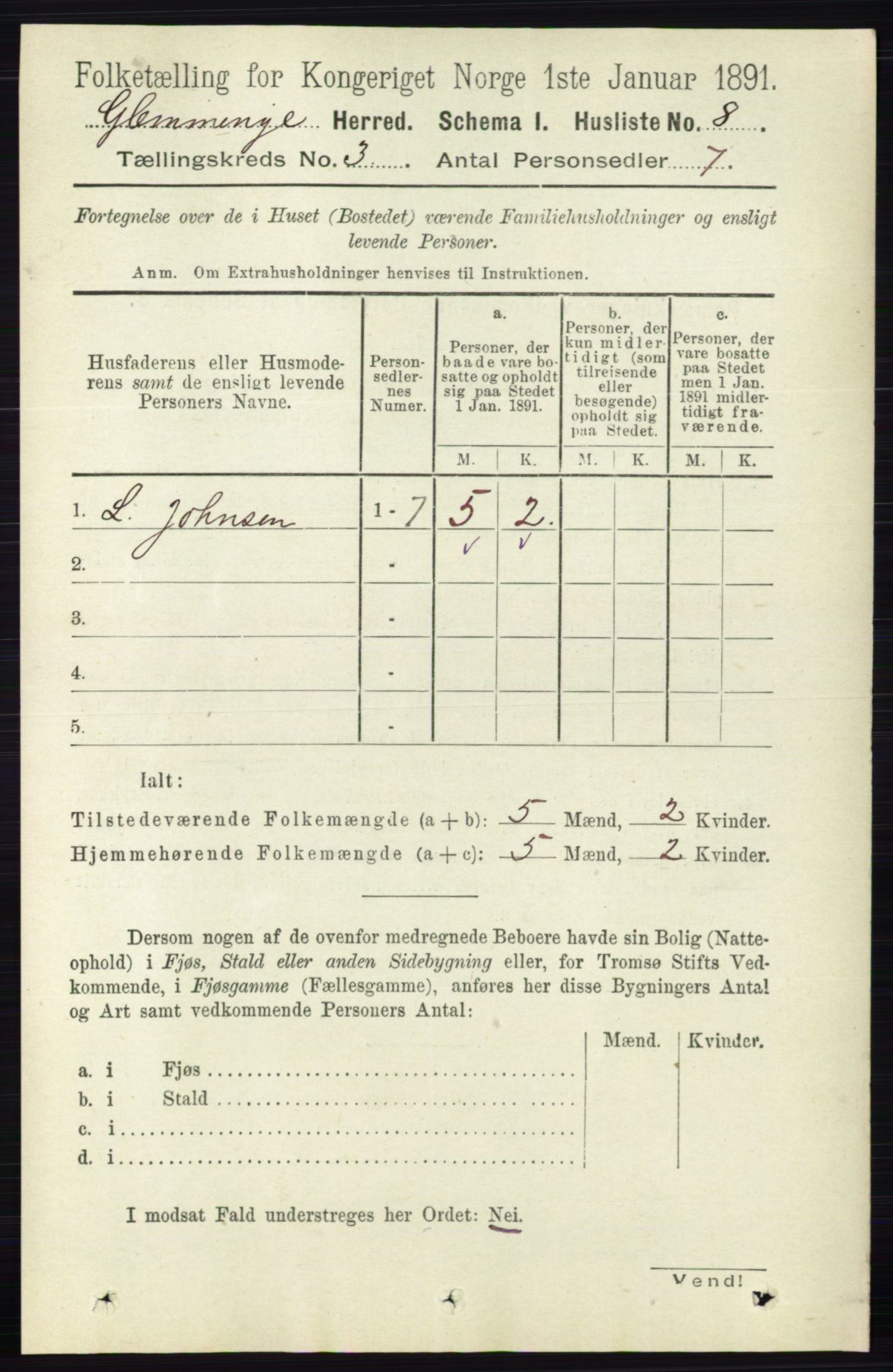 RA, 1891 census for 0132 Glemmen, 1891, p. 1798