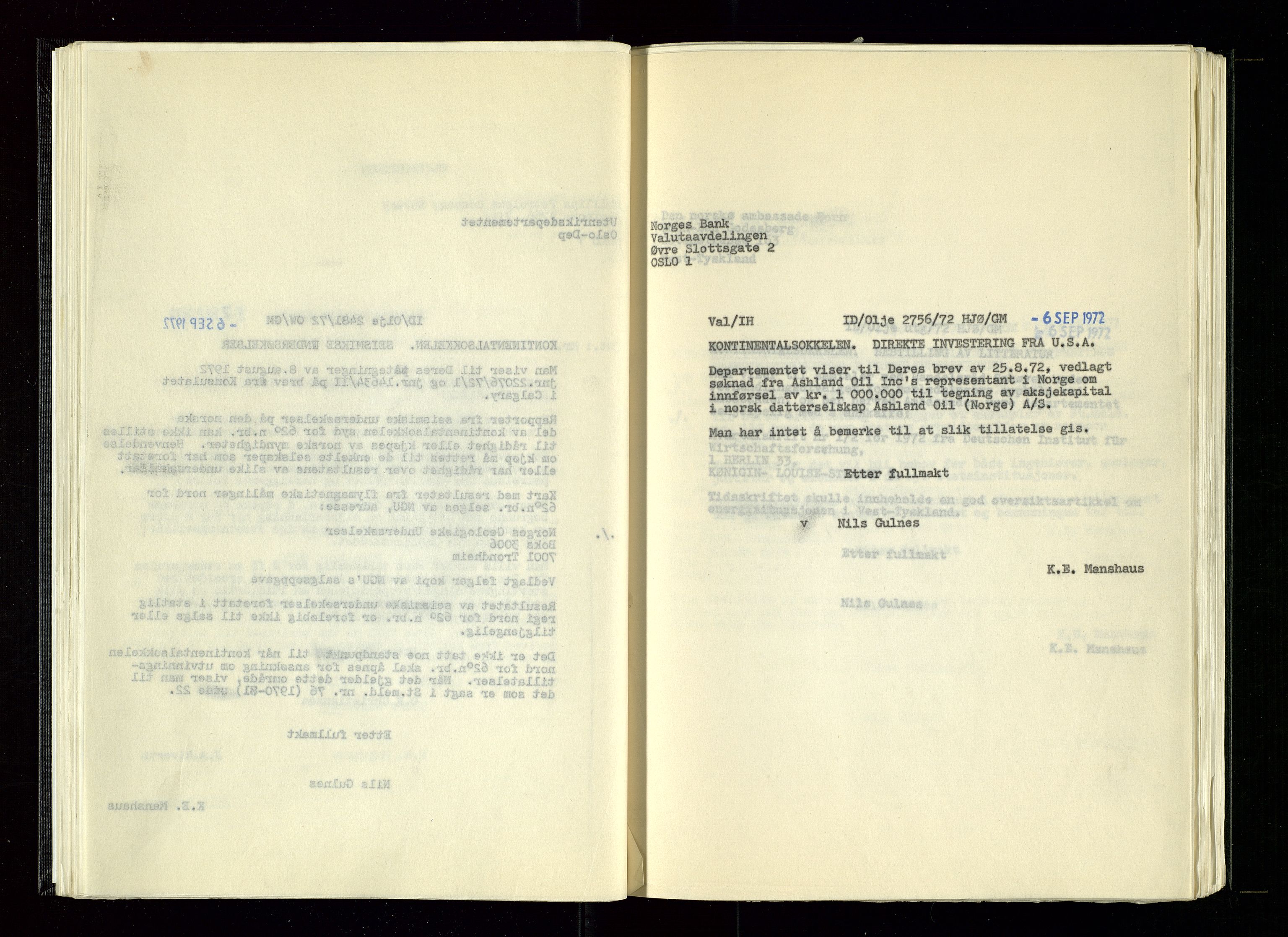 Industridepartementet, Oljekontoret, AV/SAST-A-101348/B/L0002: Kopibok, 1972