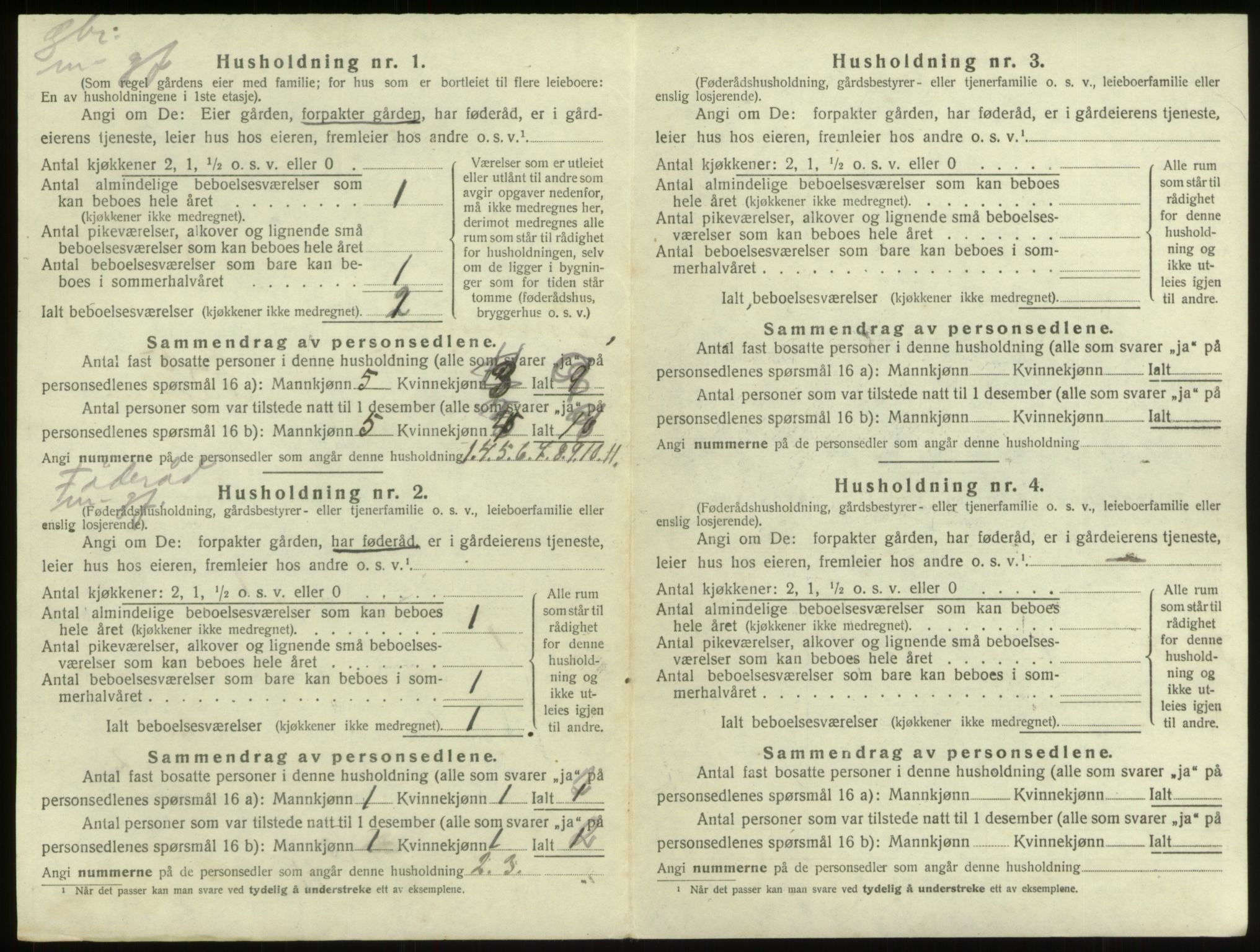 SAB, 1920 census for Innvik, 1920, p. 744