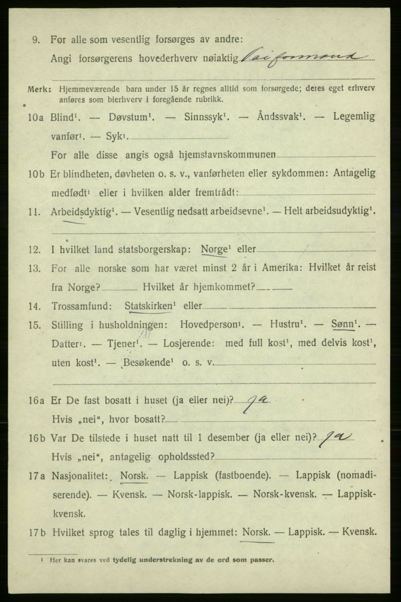 SATØ, 1920 census for Kjelvik, 1920, p. 3706