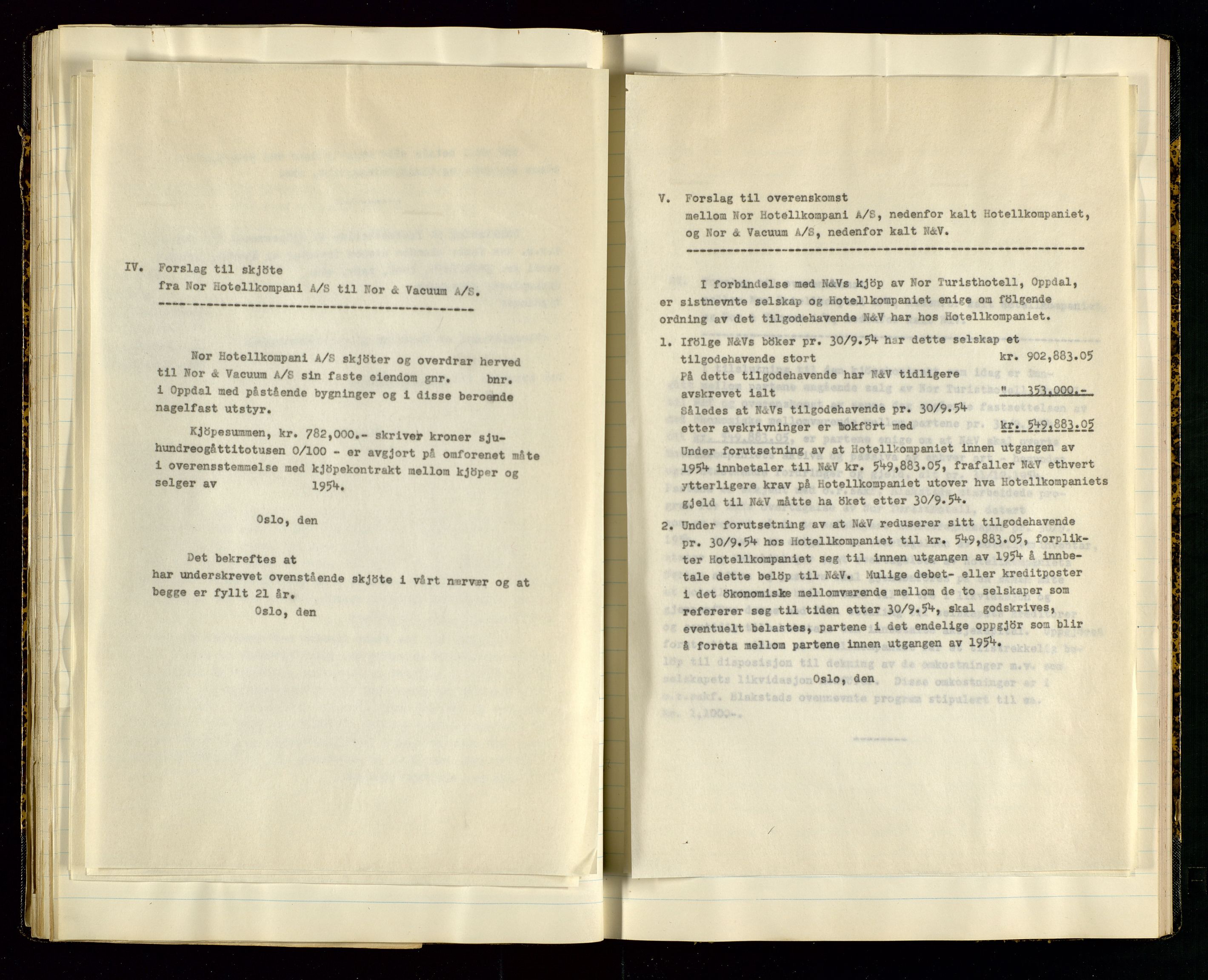 PA 1516 - Nor Hotellkompani A/S, AV/SAST-A-101921/A/L0001: Referatprotokoll, 1948-1855, p. 40