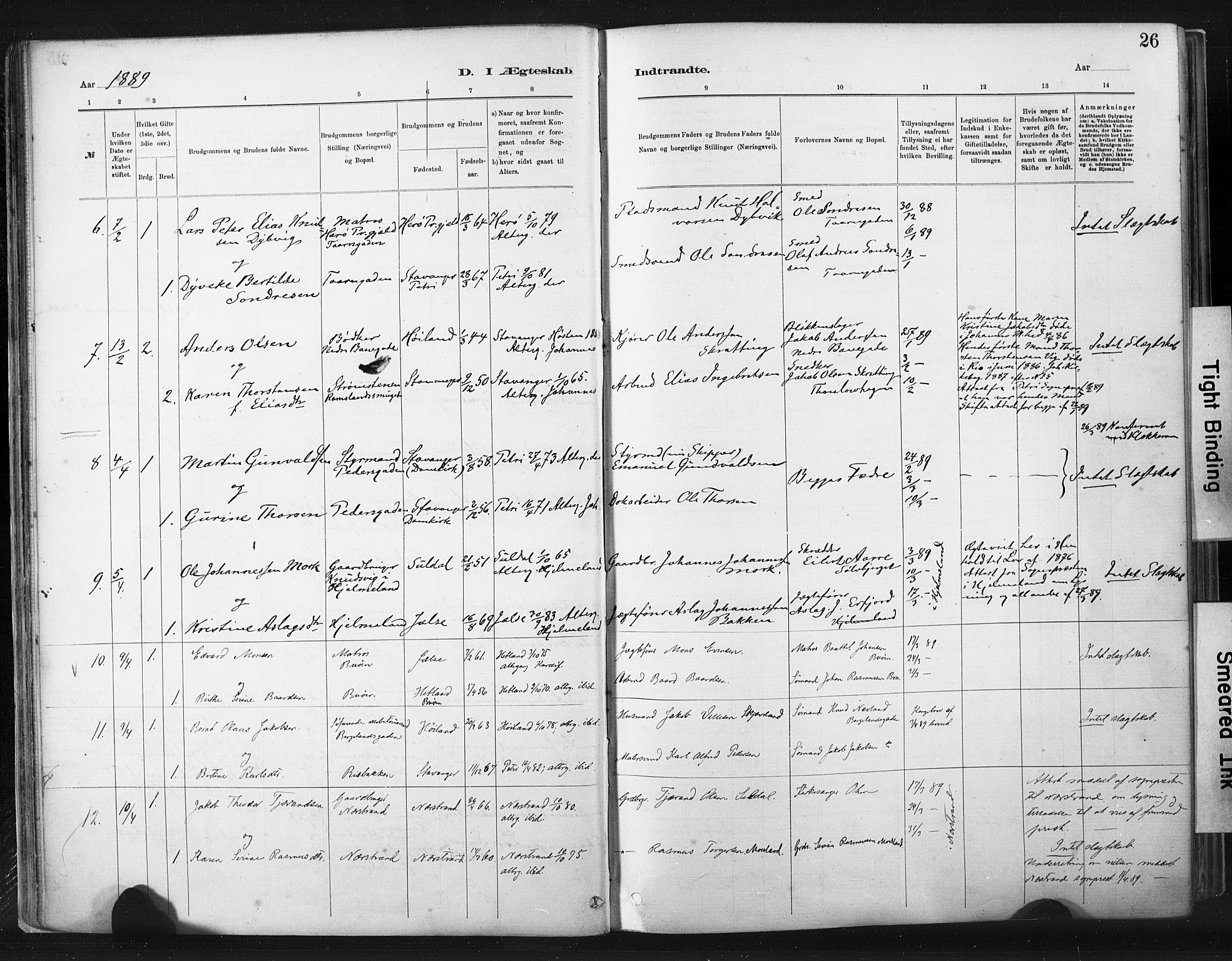 St. Johannes sokneprestkontor, AV/SAST-A-101814/001/30/30BA/L0003: Parish register (official) no. A 3, 1885-1910, p. 26