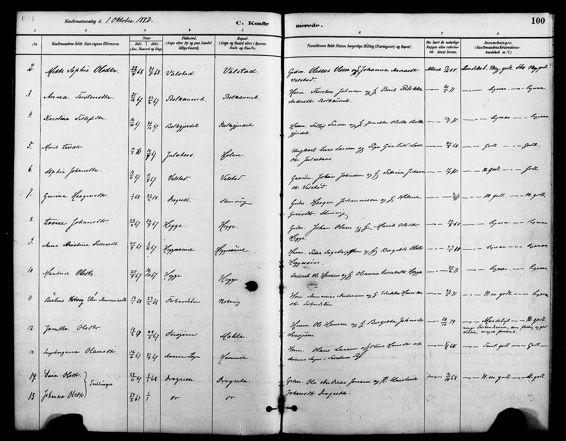 Ministerialprotokoller, klokkerbøker og fødselsregistre - Nord-Trøndelag, AV/SAT-A-1458/712/L0100: Parish register (official) no. 712A01, 1880-1900, p. 100