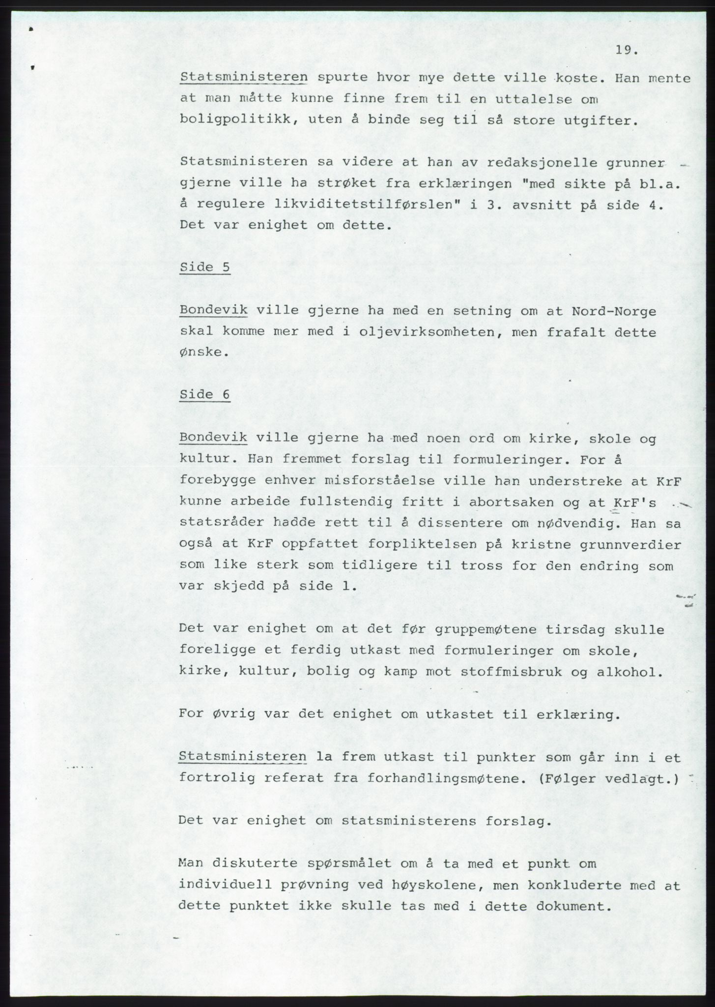 Forhandlingsmøtene 1983 mellom Høyre, KrF og Senterpartiet om dannelse av regjering, AV/RA-PA-0696/A/L0001: Forhandlingsprotokoll, 1983, p. 57